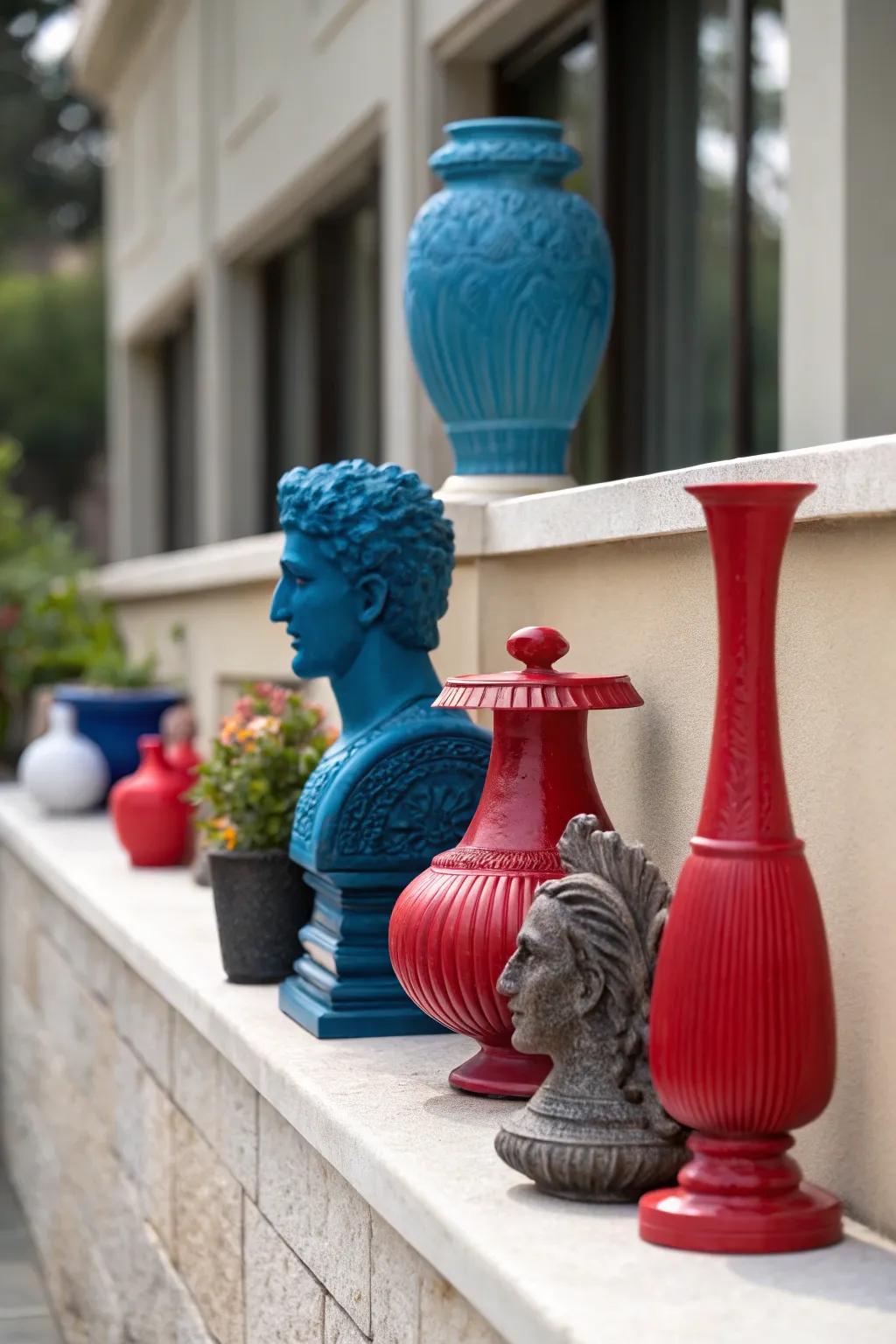 Liven up your ledge with vibrant accent colors.