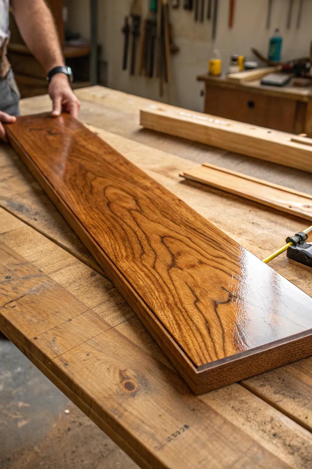 Transform ordinary plywood into a masterpiece with a touch of varnish. Embrace the art of woodworking.
