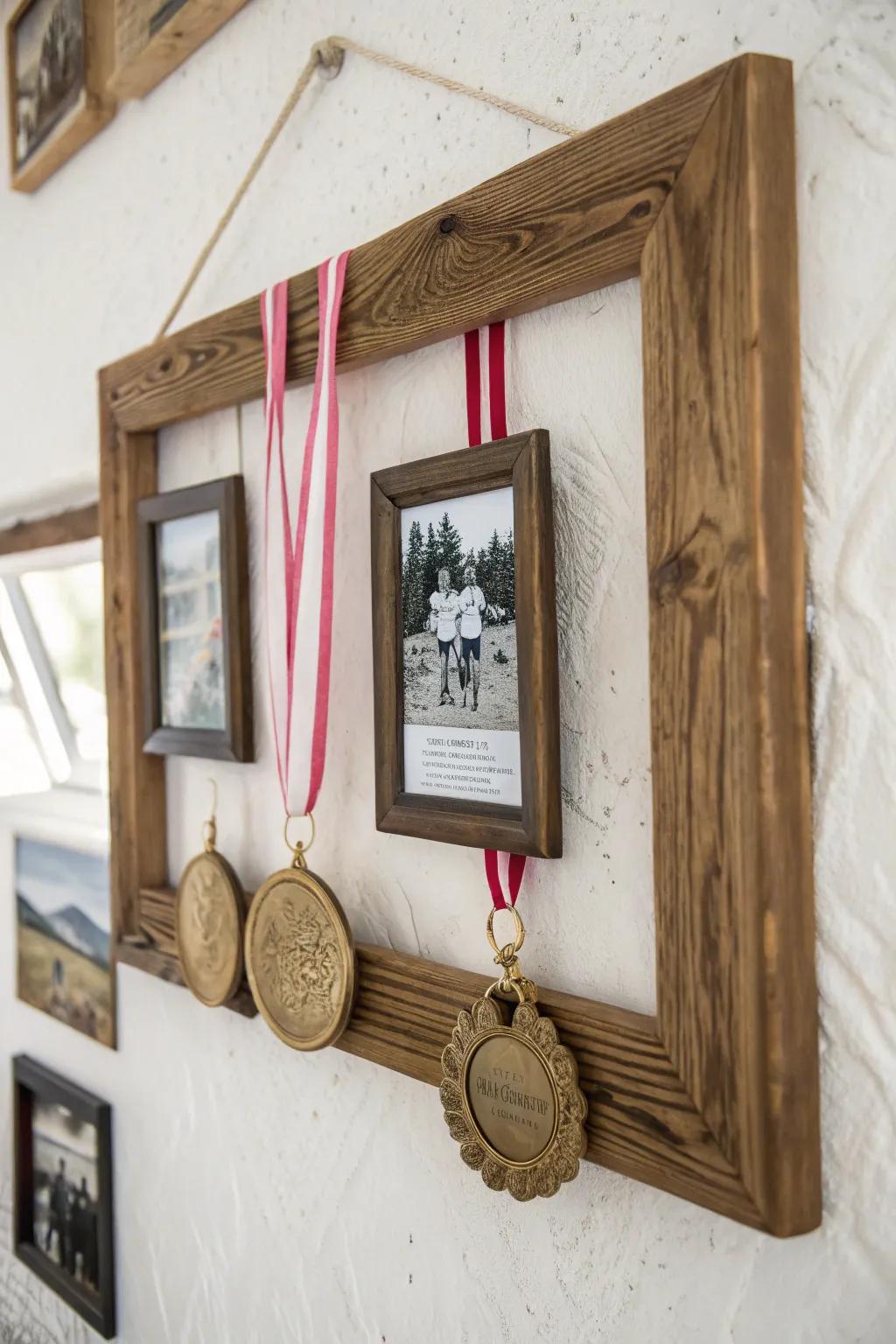 Crafting Memories: A Minimalist Display of Medals and Memories