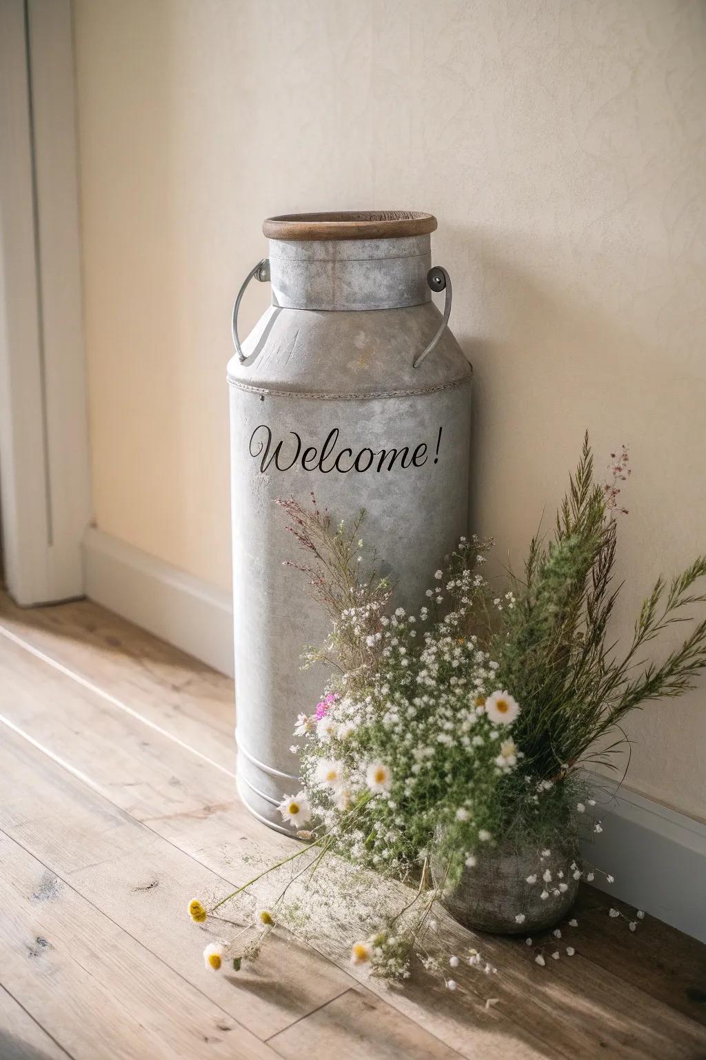 Welcome guests with a touch of vintage charm and personalized flair.