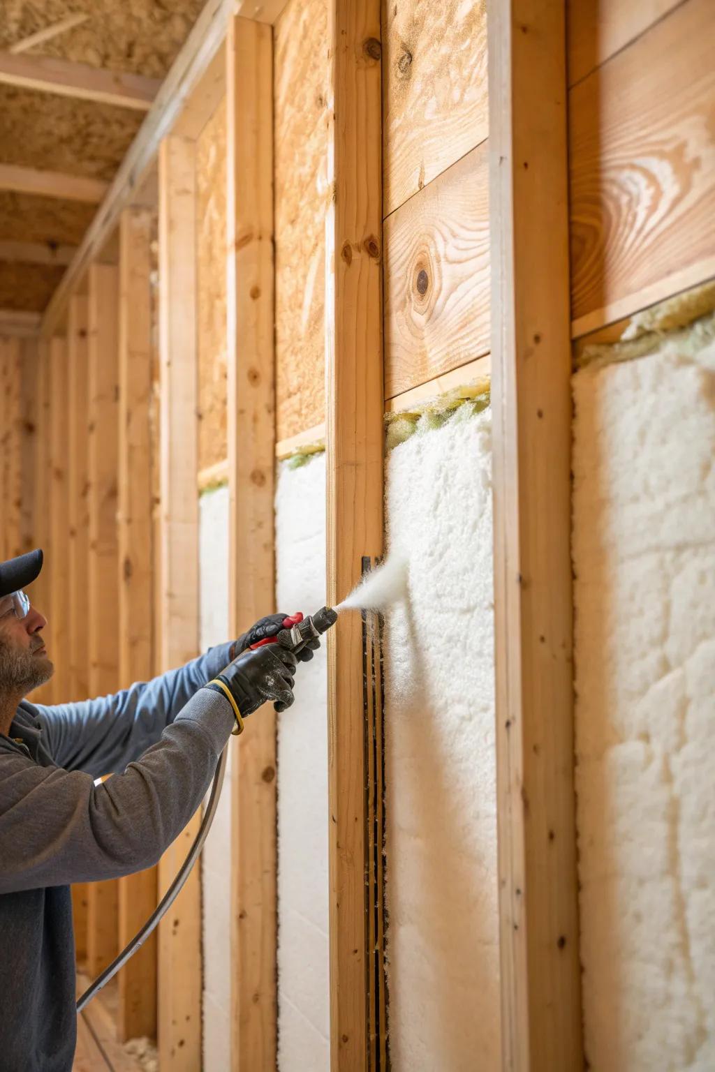 Mastering the art of insulation: A craftsman's touch in creating a cozier barn.