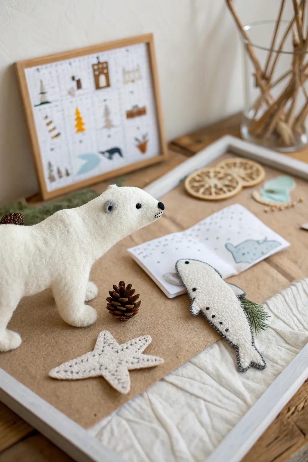 Bring the charm of the Arctic indoors with these handcrafted animal friends, perfect for a cozy winter vibe.