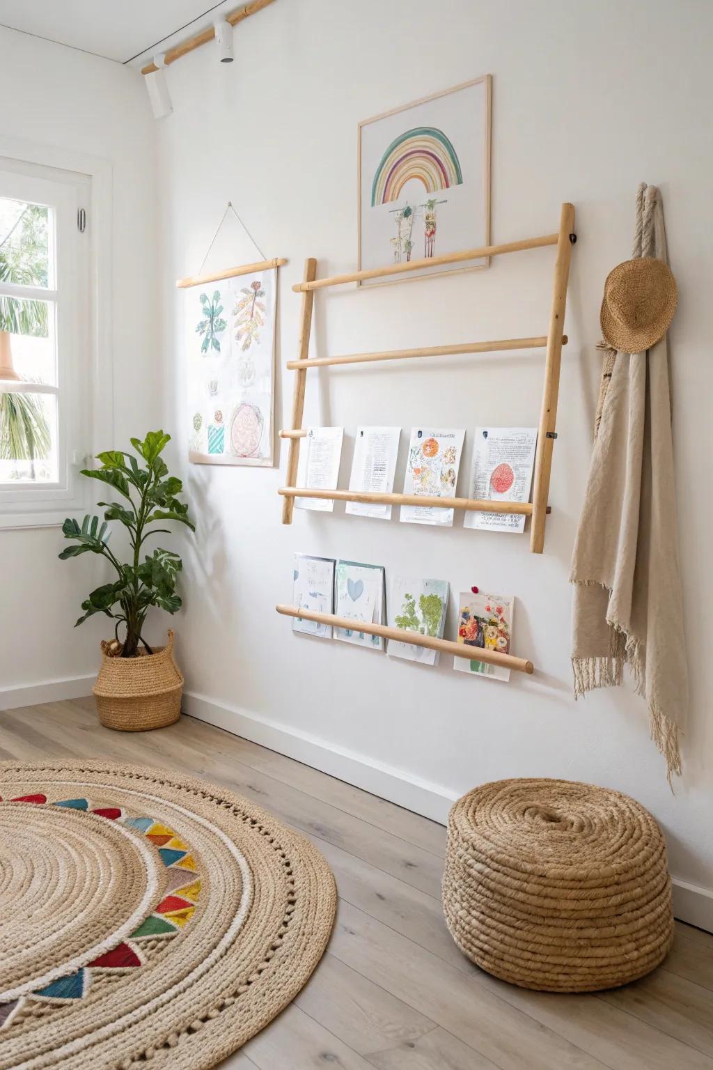 Transform your playroom with art rails that beautifully blend creativity and minimalist design.