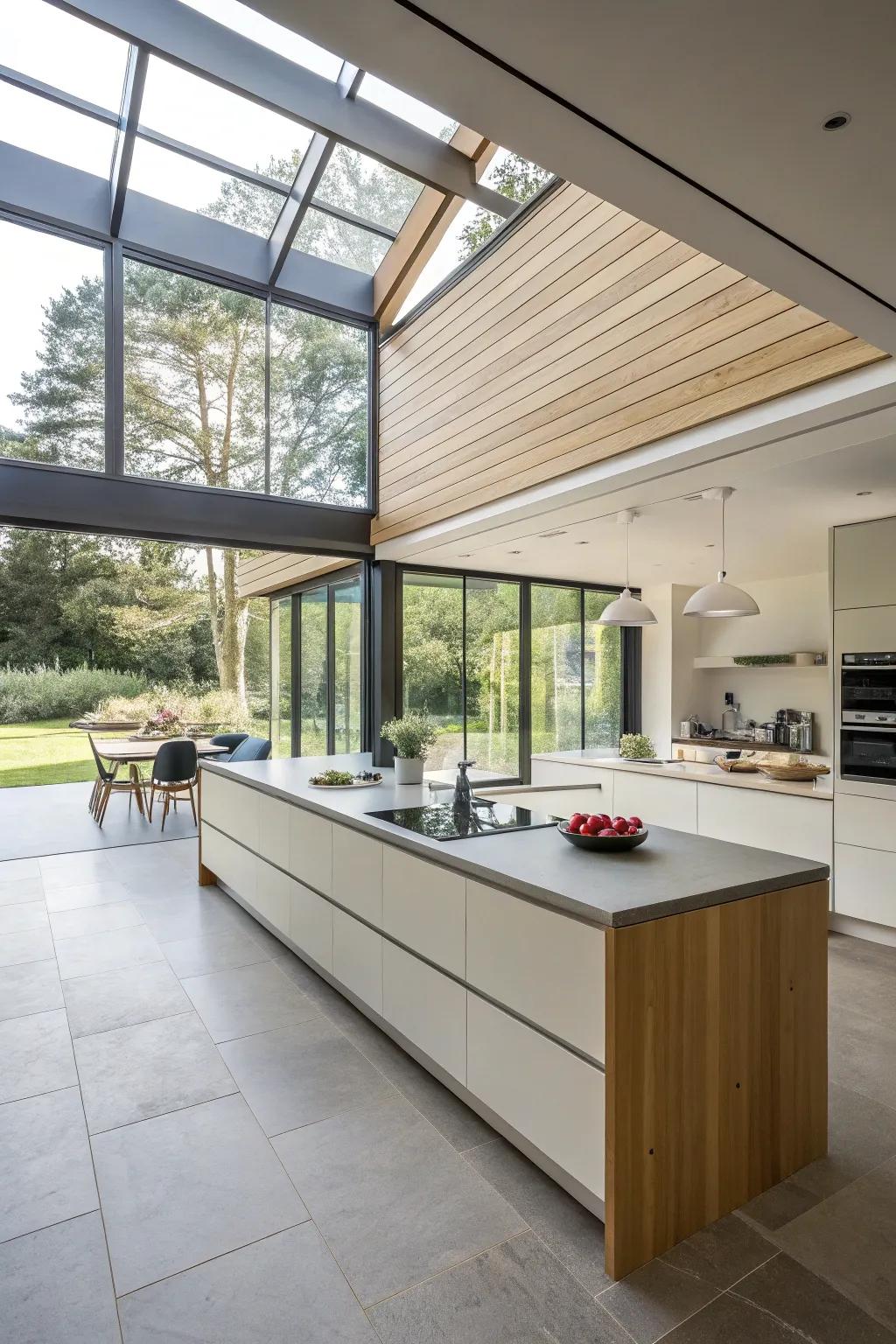 A cantilever counter providing both style and functionality.