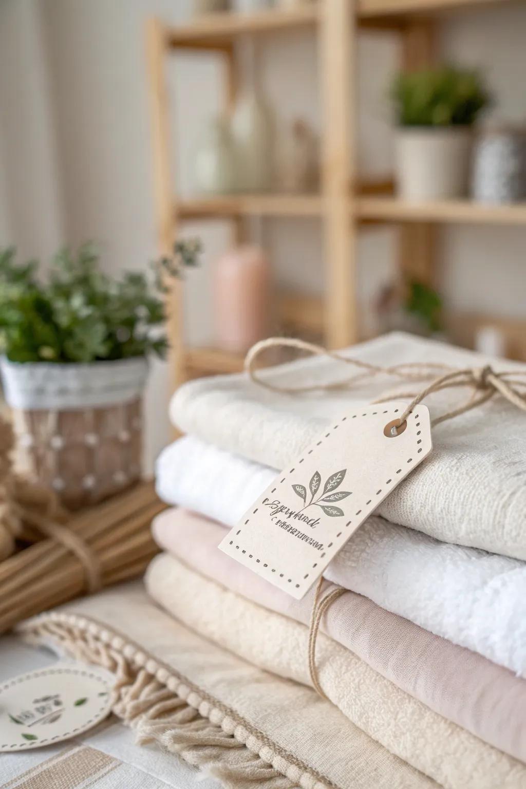 Elevate your linen closet with the cozy, handcrafted charm of fabric labels.