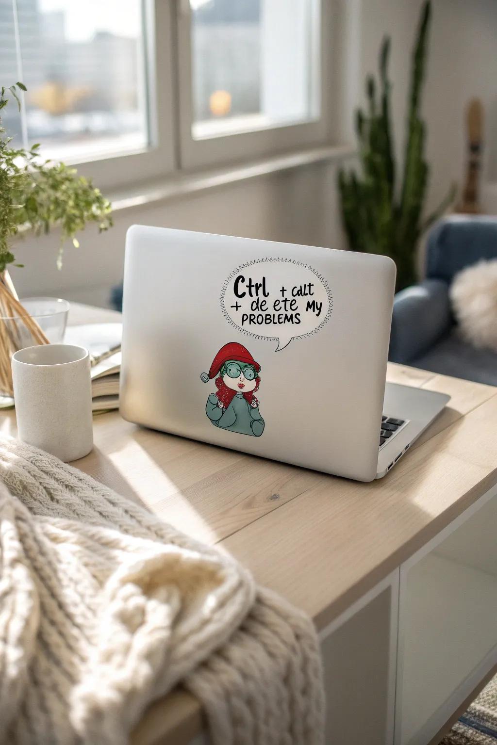 Add a smile to your day with a touch of humor on your laptop!