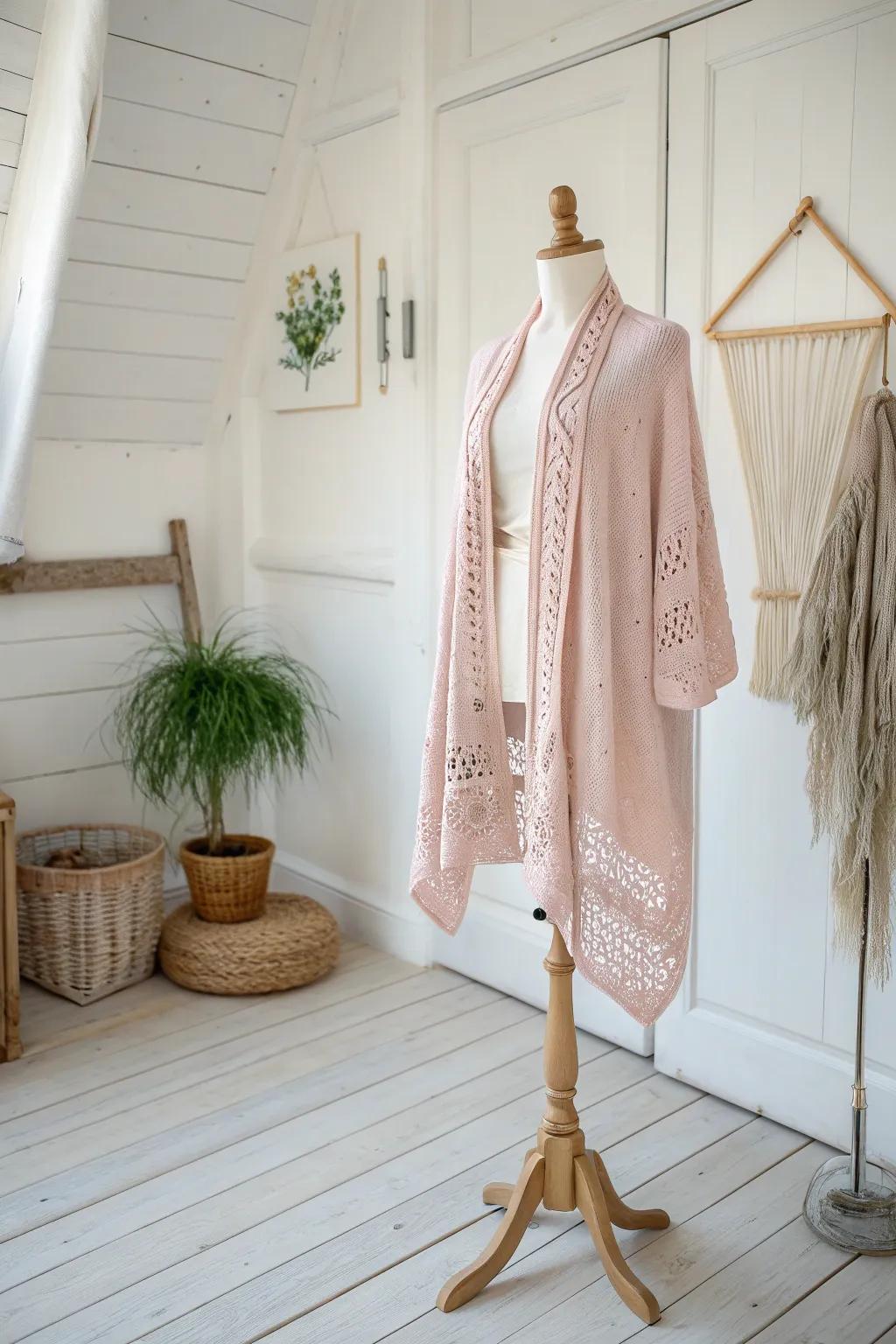 Capture the timeless charm of the 50s with a cozy pastel cardigan. Perfect for a last-minute DIY costume!