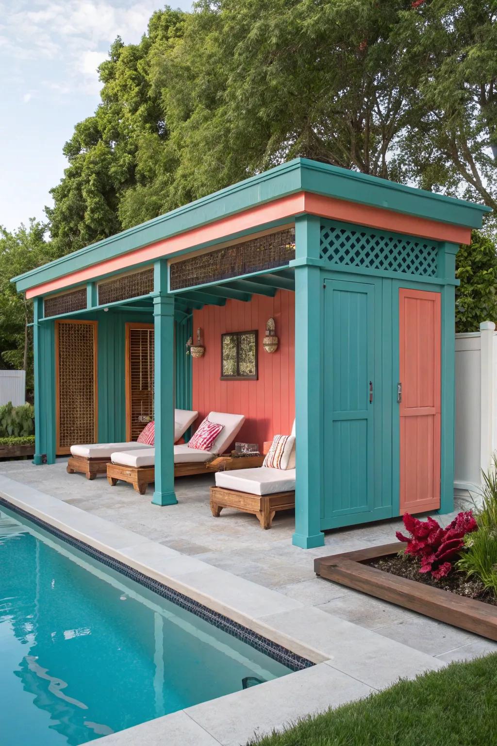 Transform your backyard into a stylish retreat with a chic poolside cabana.