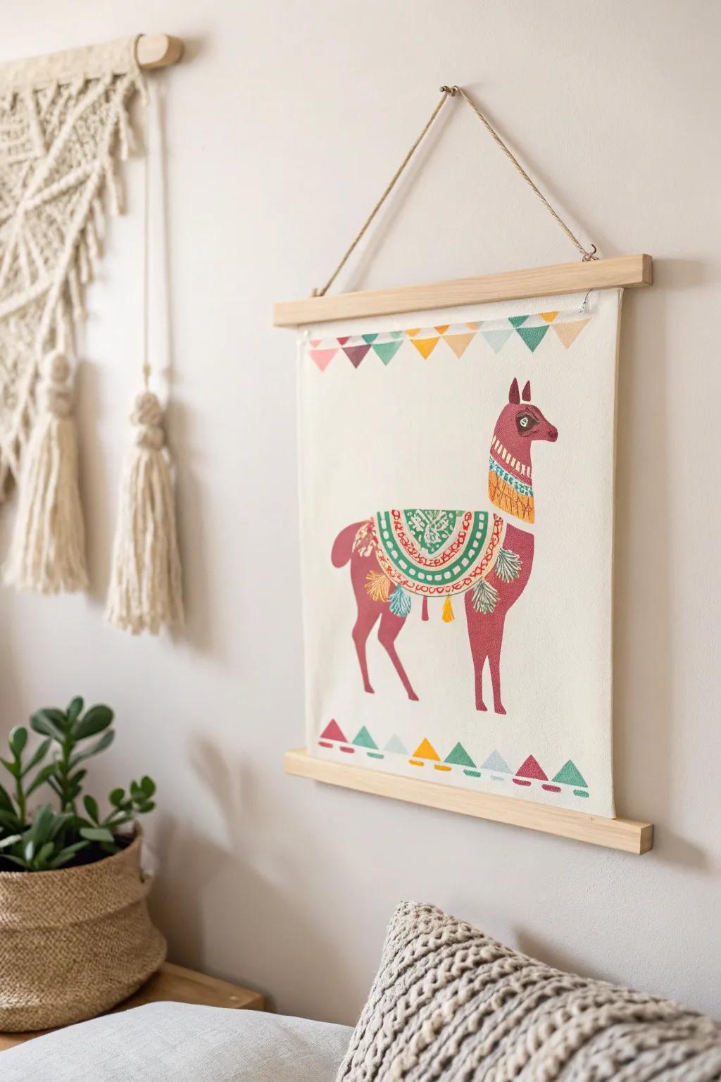 Add a touch of whimsy to your space with DIY llama wall art that combines Scandinavian minimalism and bohemian charm.
