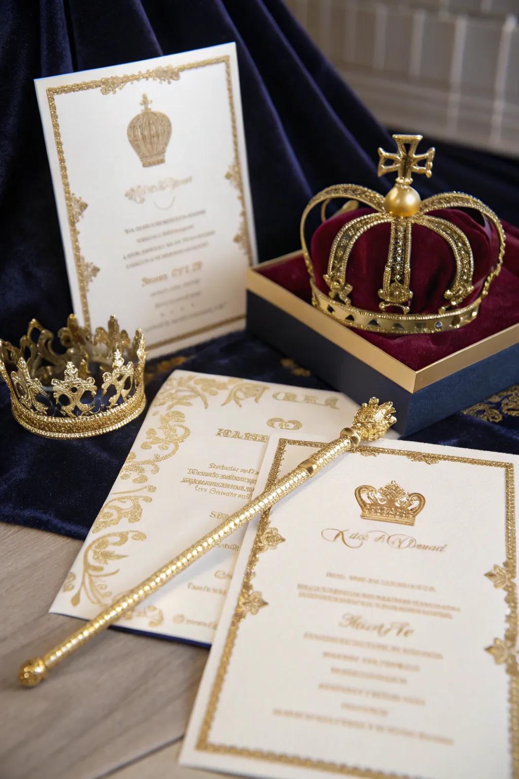 Add a touch of luxury with royalty symbols on your invitations.