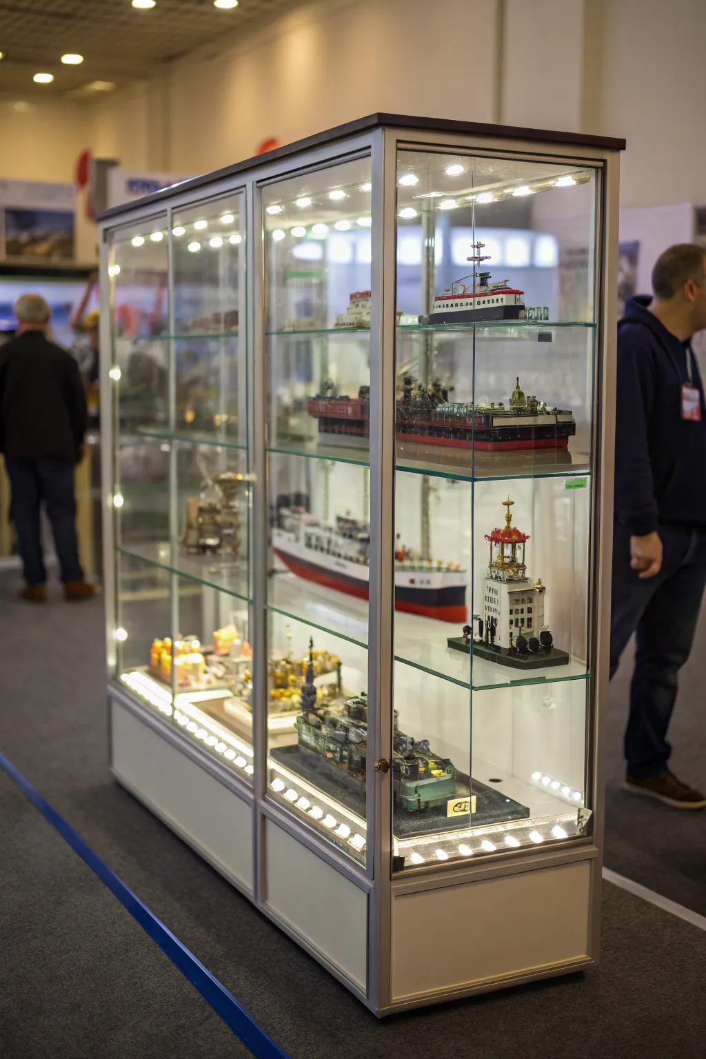 LED lighting enhances the visibility of miniature details.
