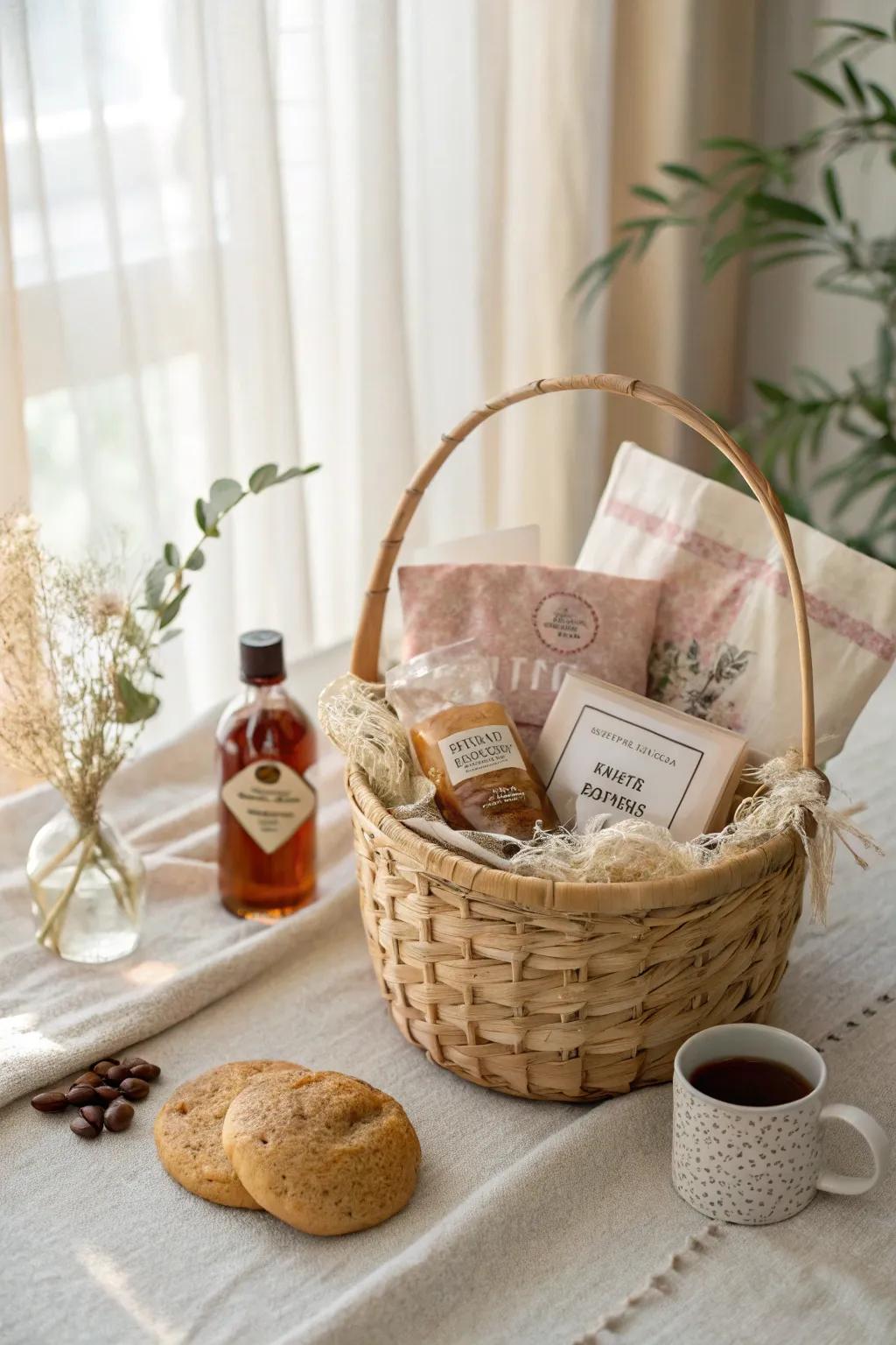 Start Mother's Day with a touch of luxury: the perfect breakfast in bed basket idea.
