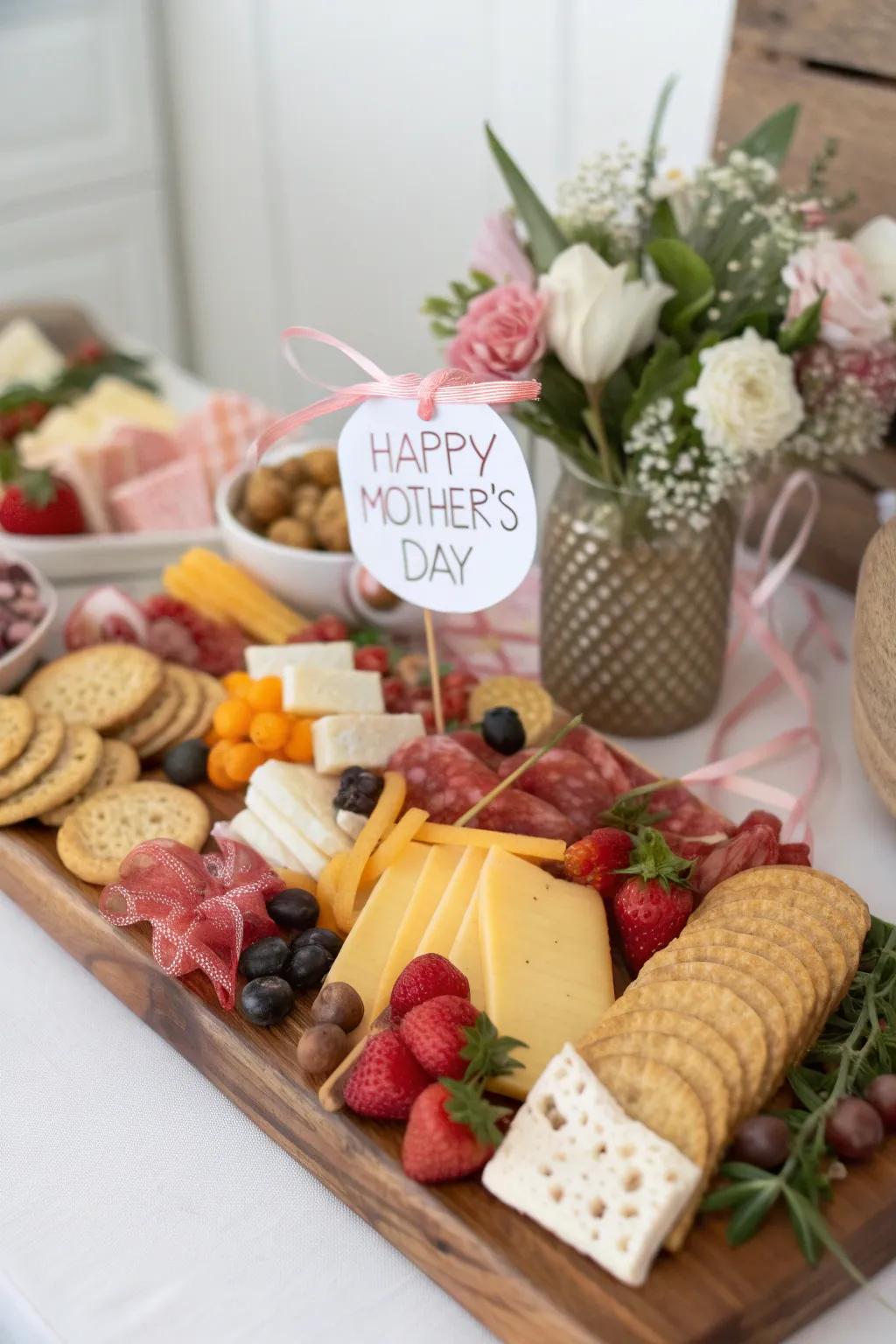 Themed decorations add a personal touch to your Mother's Day board.