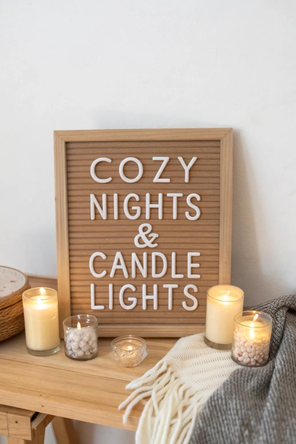 Embrace the warmth of November with 'Cozy Nights & Candle Lights'.