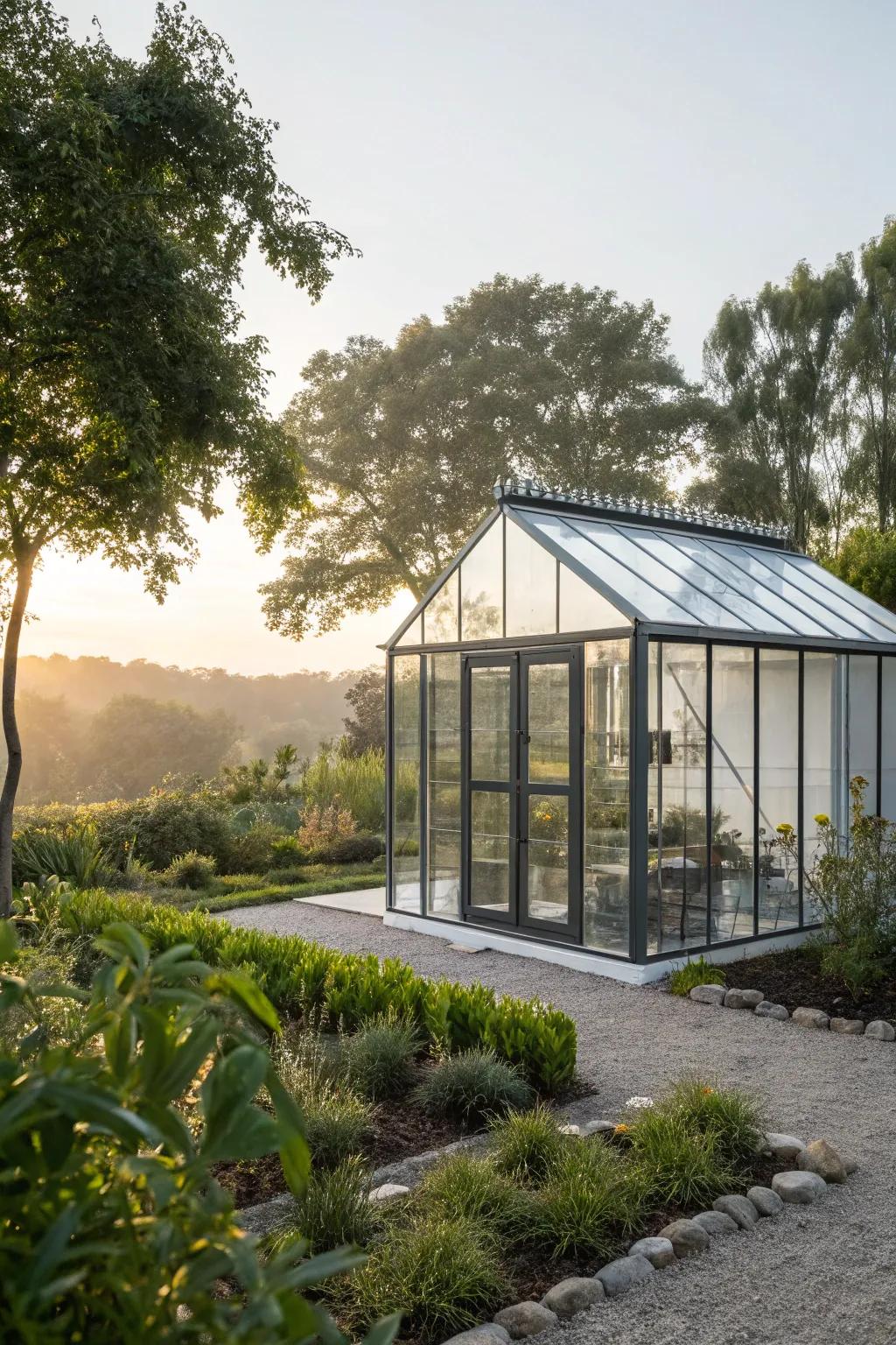 Embrace tranquility with a modern minimalist aviary that blends sleek design with nature's elegance.