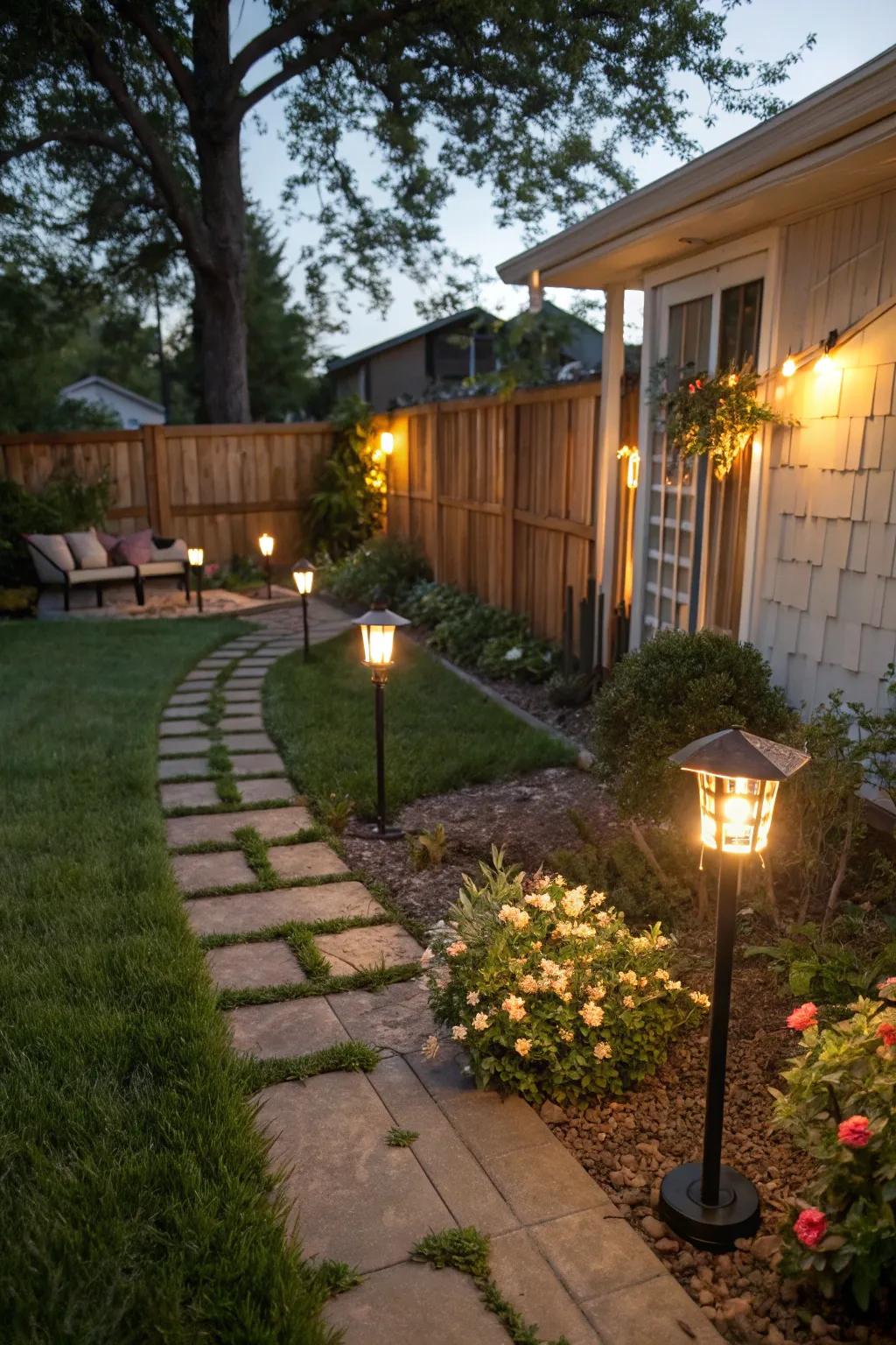 Solar-powered lights offer a sustainable lighting solution.