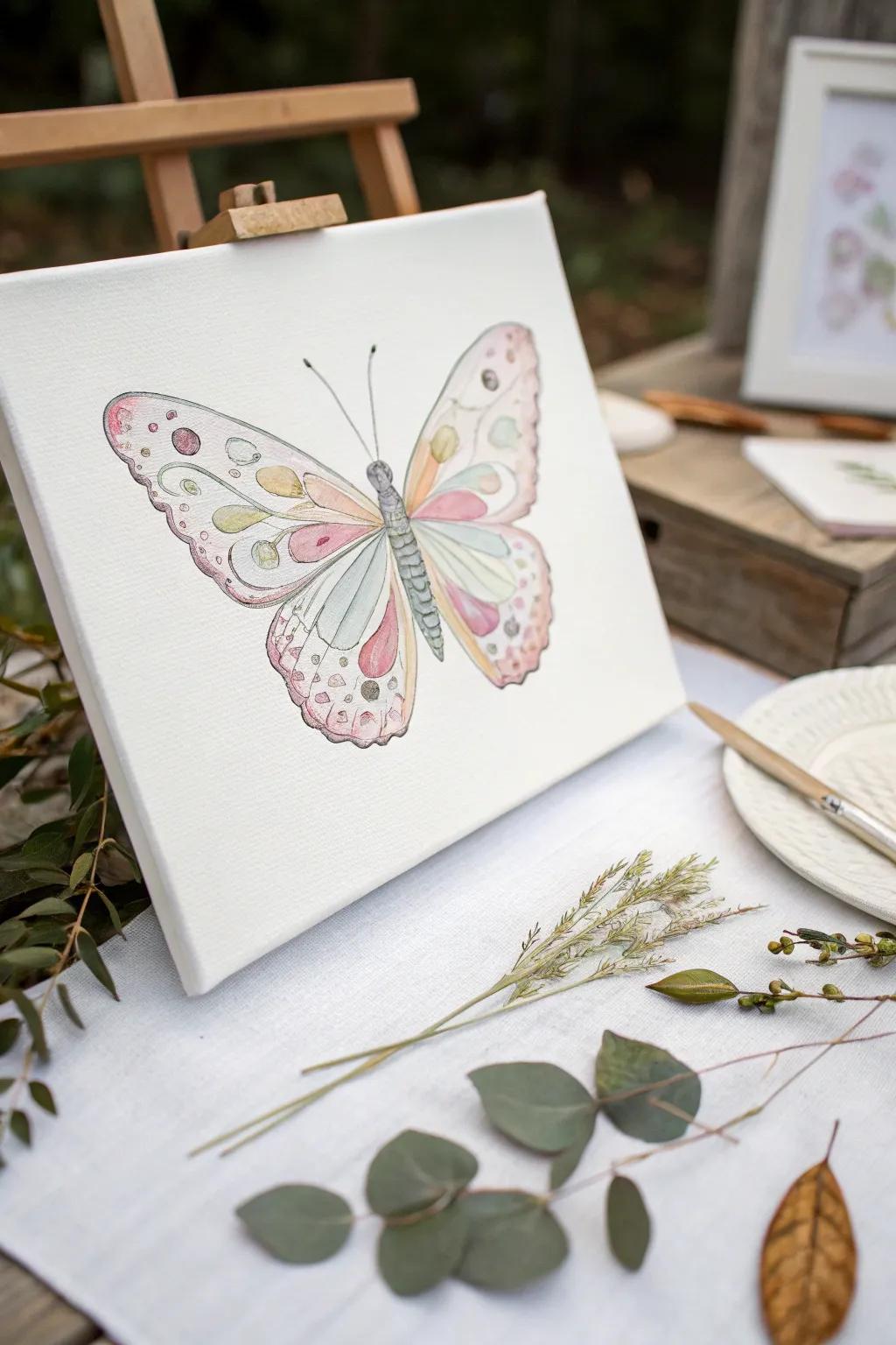 Embrace the delicate artistry of nature with a minimalist butterfly masterpiece.