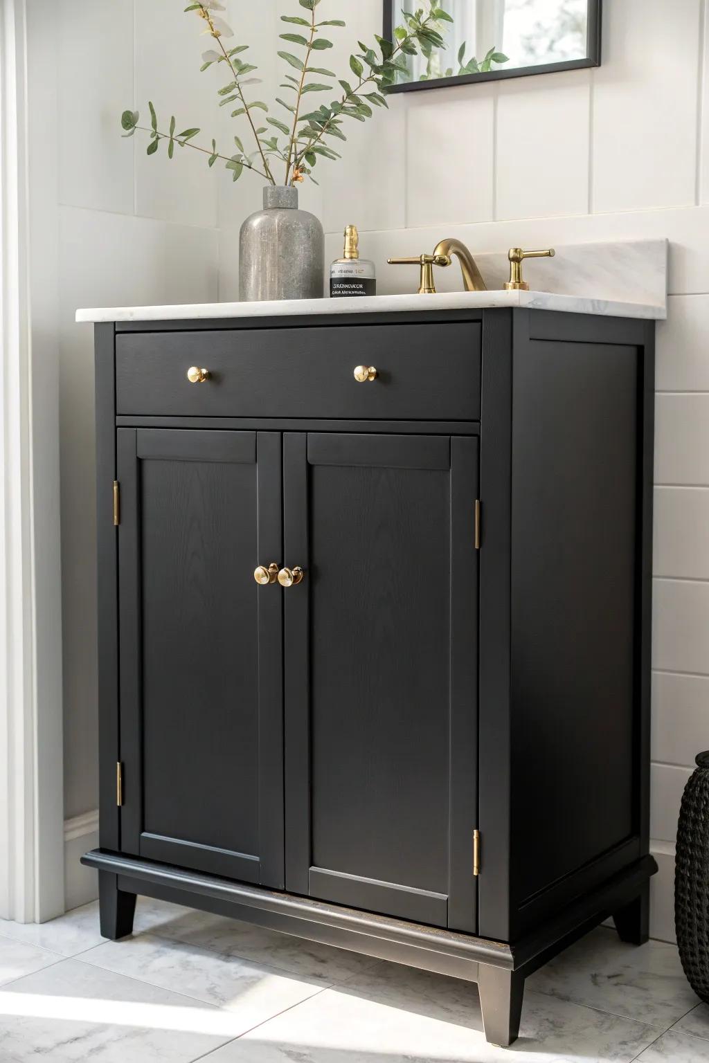 Elevate your space with the bold elegance of black cabinets, where modern luxury meets minimalist charm.