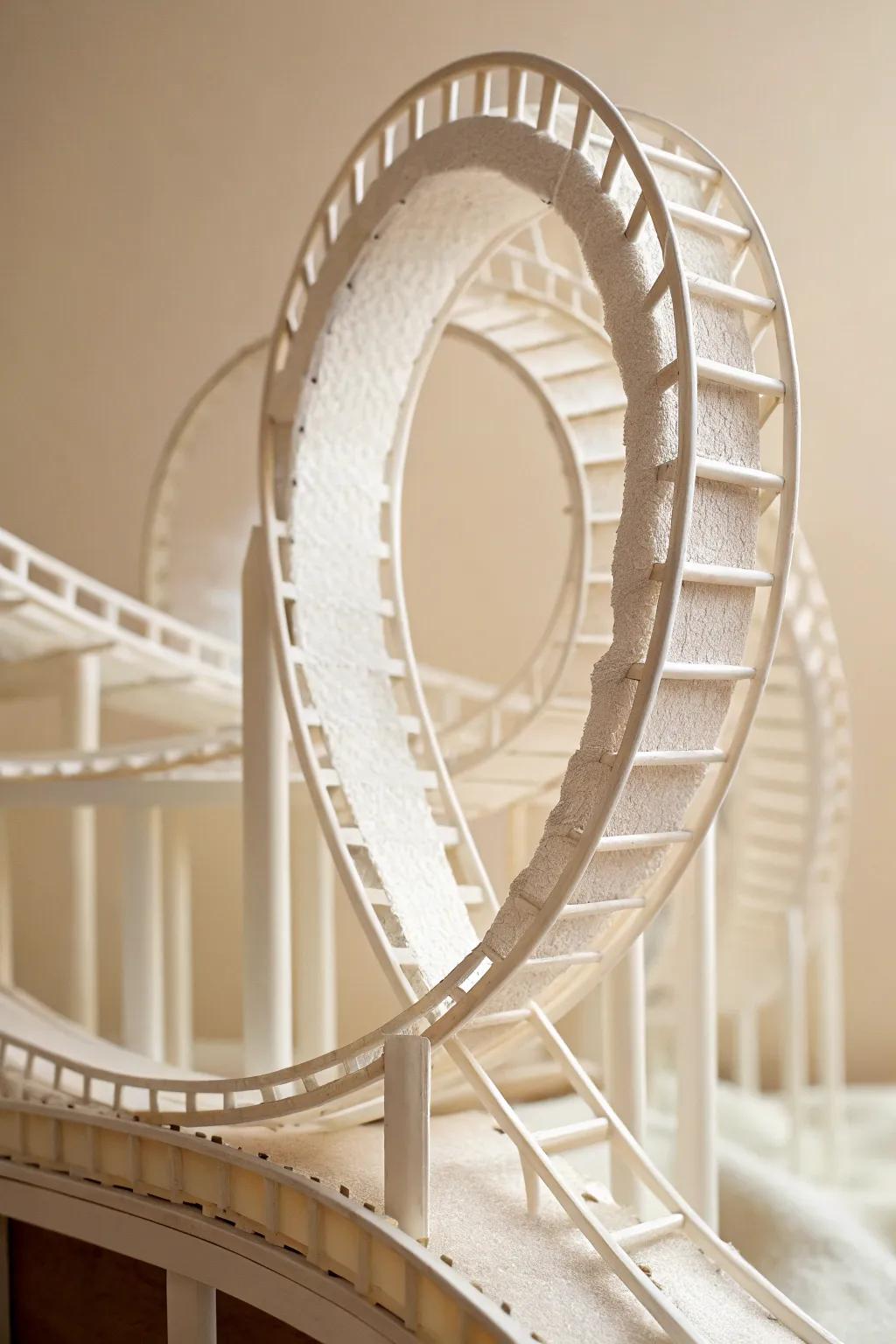 Spiral Sensation: Discover the art of simplicity with this elegantly crafted paper spiral track.