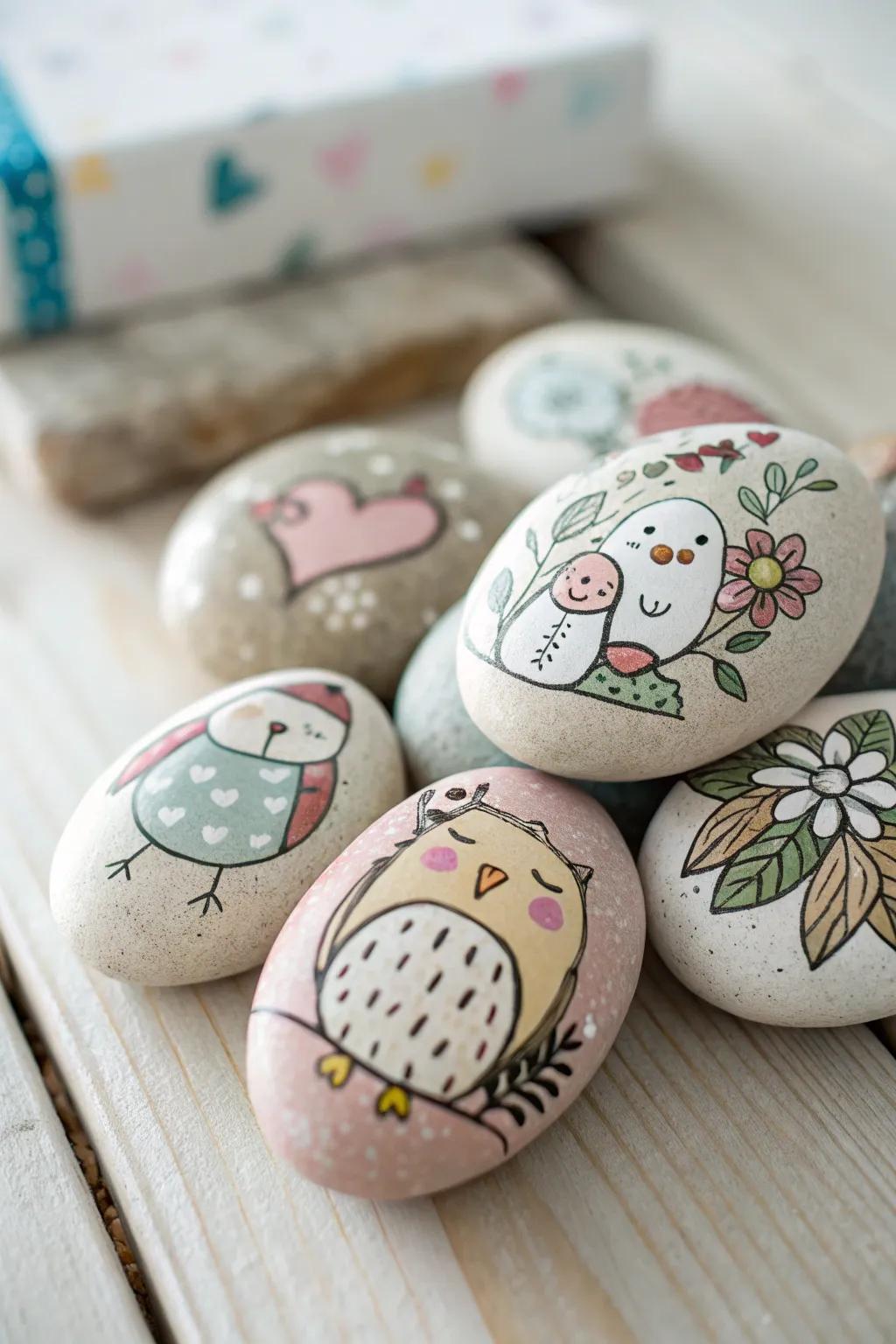 Meet the Character Clusters: A minimalist collection of boho-inspired pet rocks, each with its own story to tell.