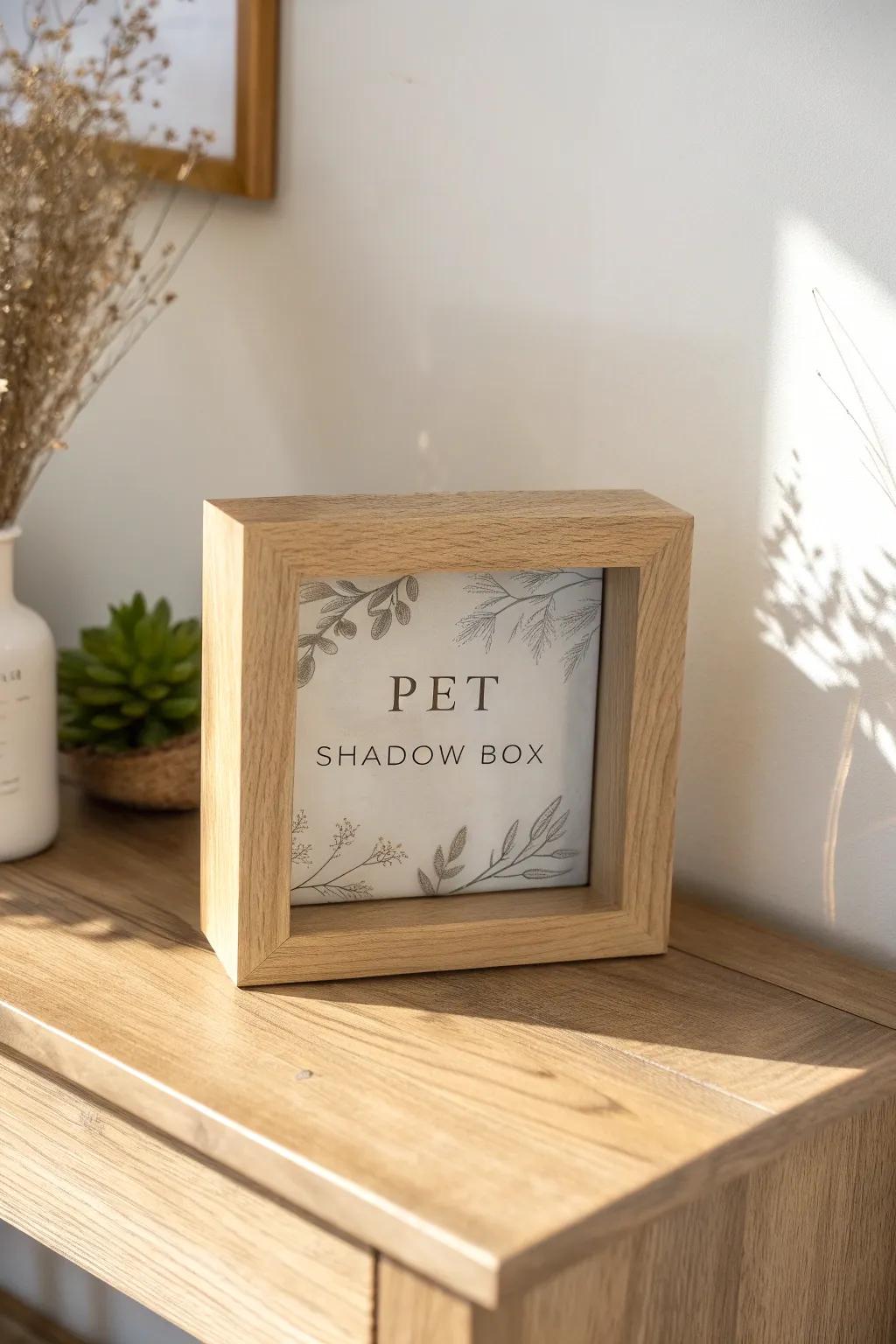 Cherish the bond with a minimalist pet shadow box that beautifully marks the important dates of your furry friend's life. 🌿✨ #ScandinavianDesign #BohoMinimalism
