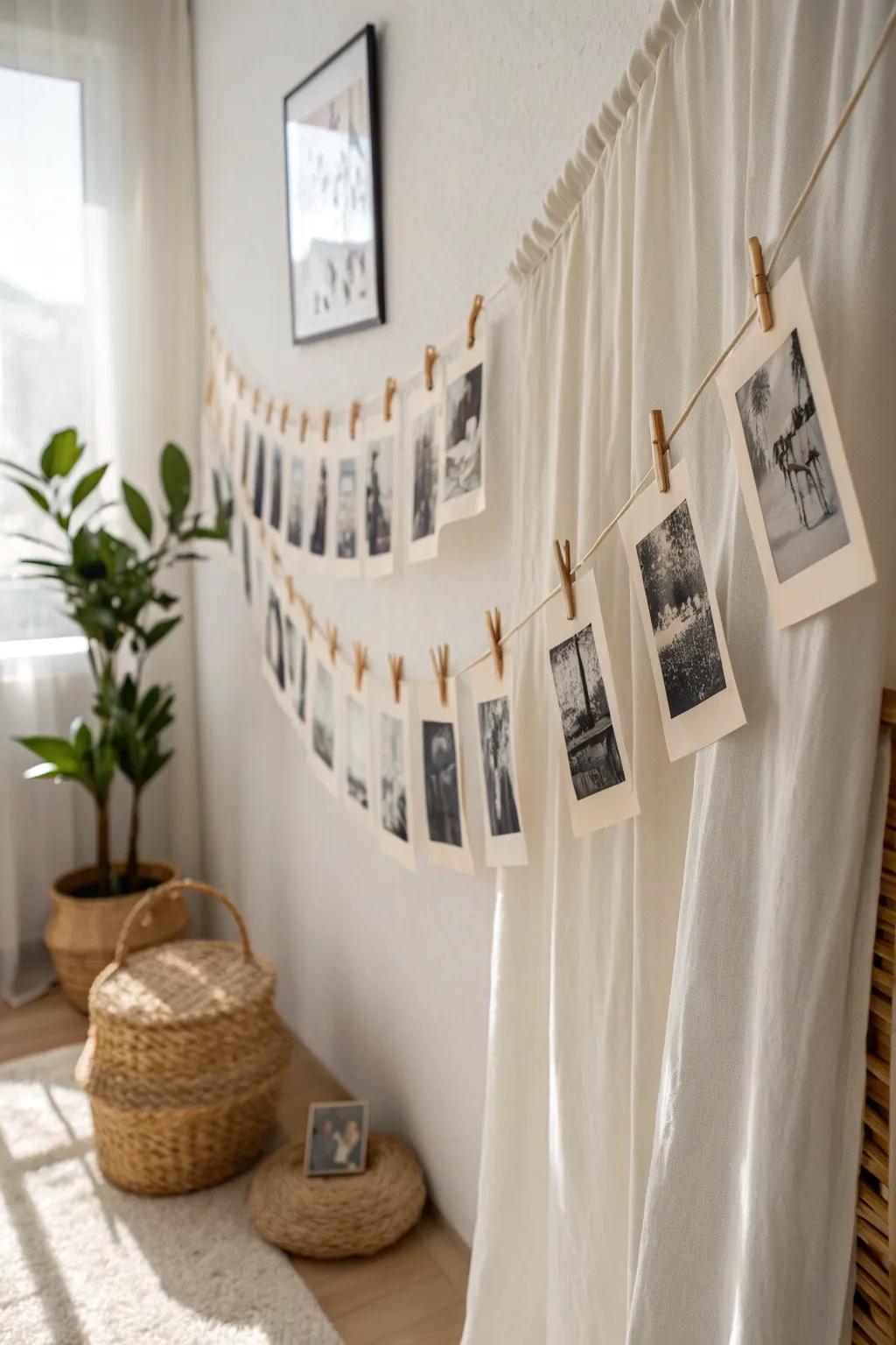 Transform your space with a touch of nostalgia: Simple clothesline, timeless memories.