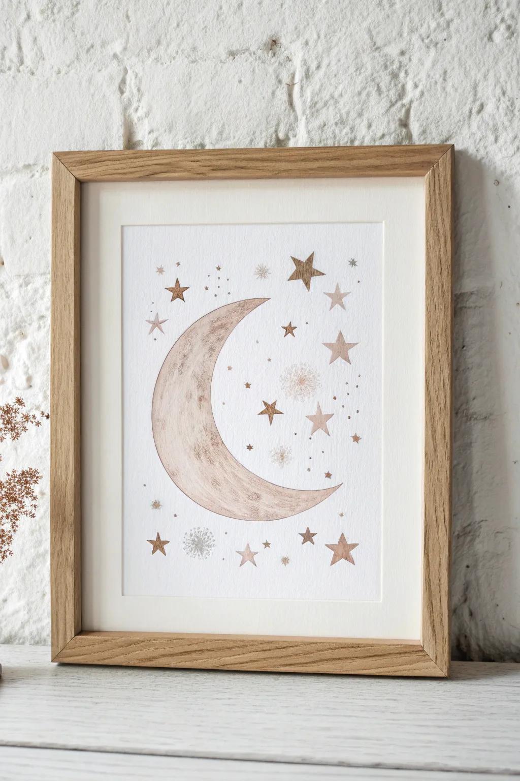 Bring the night sky indoors with this enchanting celestial print.