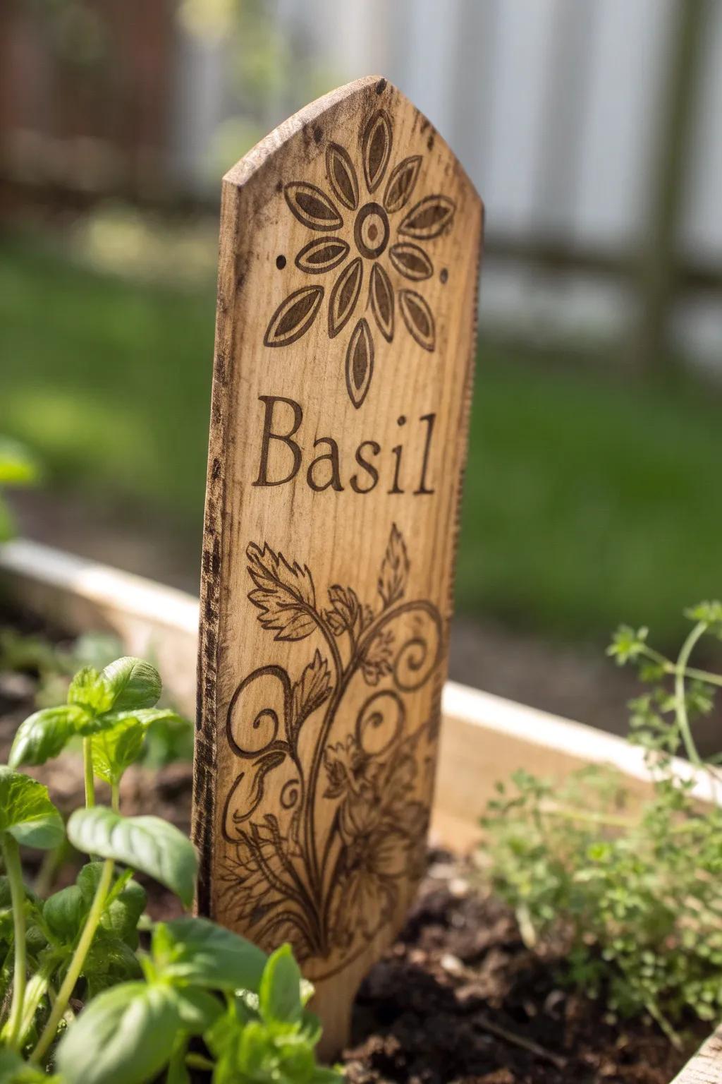 Elevate your garden with handcrafted pyrography markers.