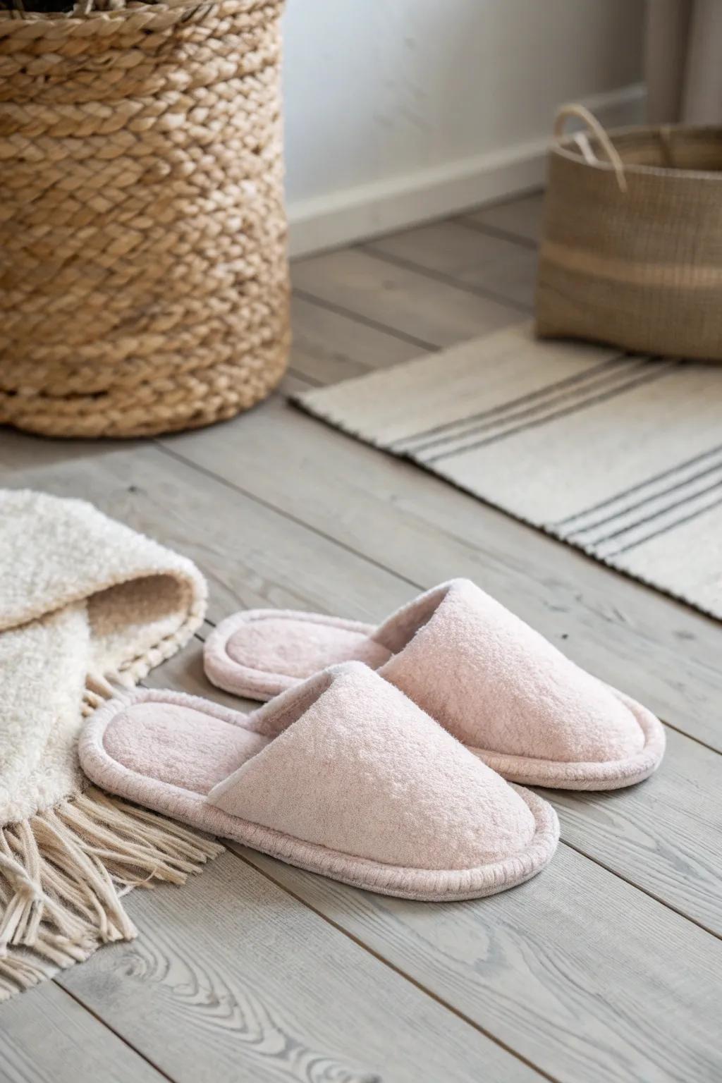 Step into warmth and comfort with handcrafted cozy fabric slippers this winter.
