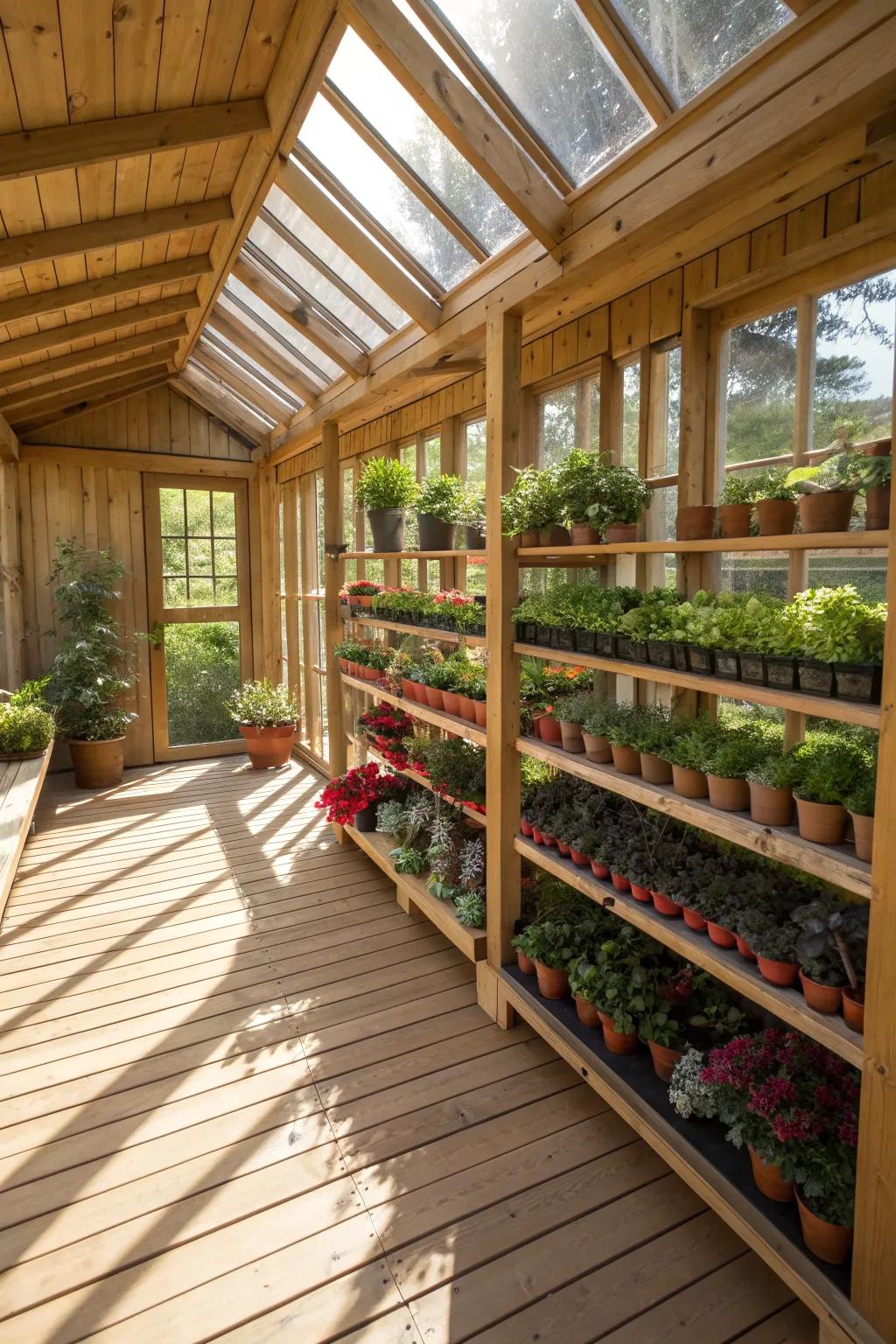 Transform your shed into a greenhouse paradise and let nature flourish.