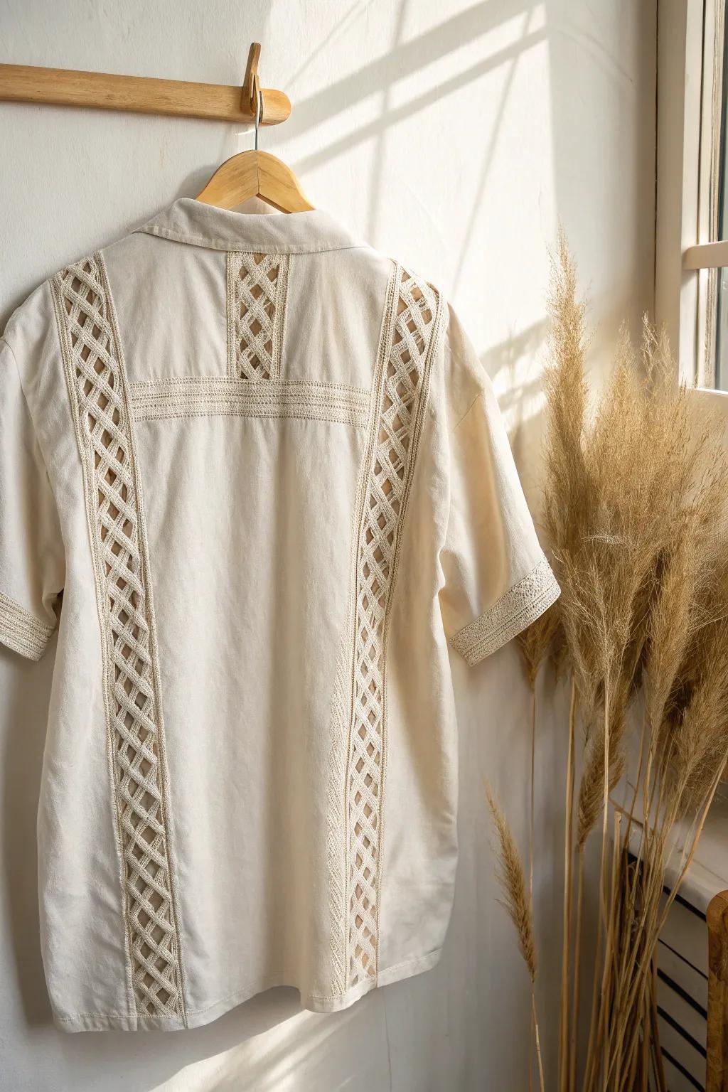 Transform your wardrobe with this stunning braided back shirt design - where minimalist meets boho chic!