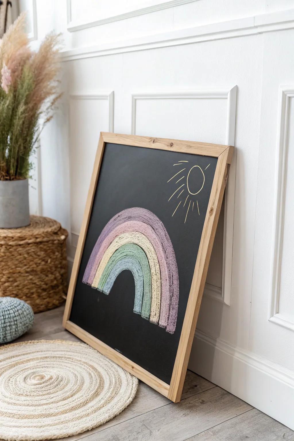Capture the essence of spring with a pastel rainbow, where minimalism meets playful charm.