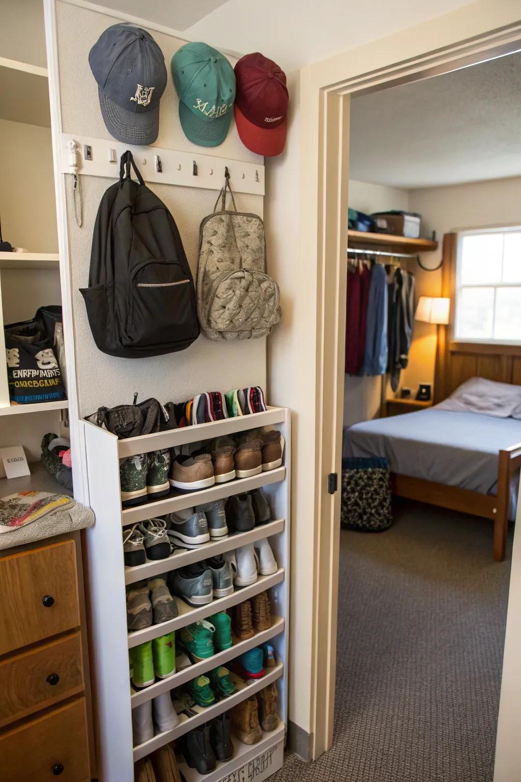 Maximize door space with over-the-door storage solutions.