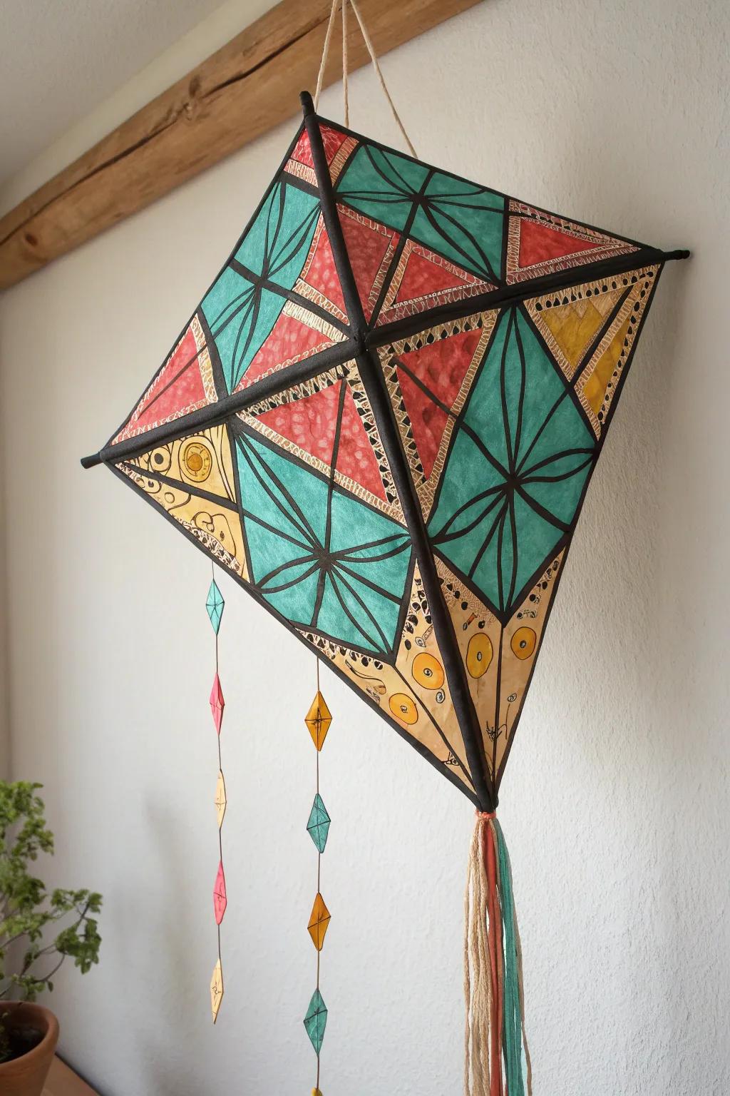 Embrace the beauty of spring with handcrafted black glue kites, where vibrant watercolors meet minimalist design.