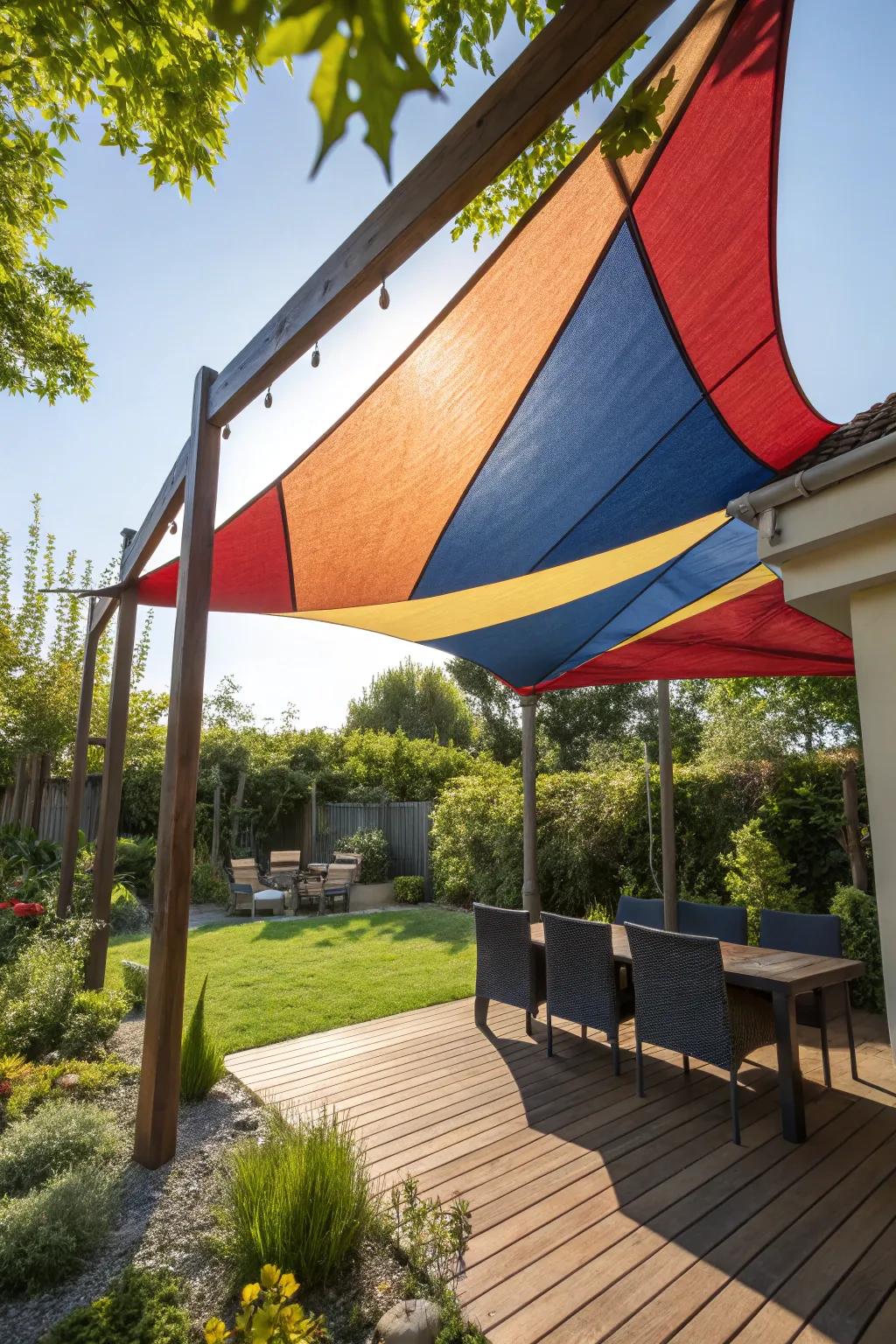 Transform your outdoor space with a burst of color and craftsmanship. #ColorfulCanopy