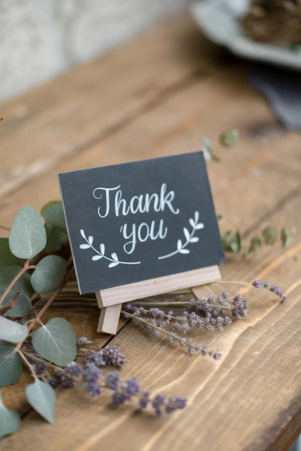 Chalkboard Charm: A heartfelt thank you with a touch of classroom nostalgia.