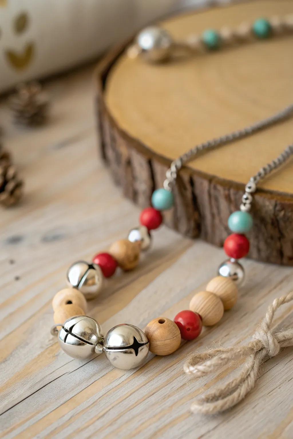 Charming and Safe: A Toddler's Delightful Jingle Bell Necklace