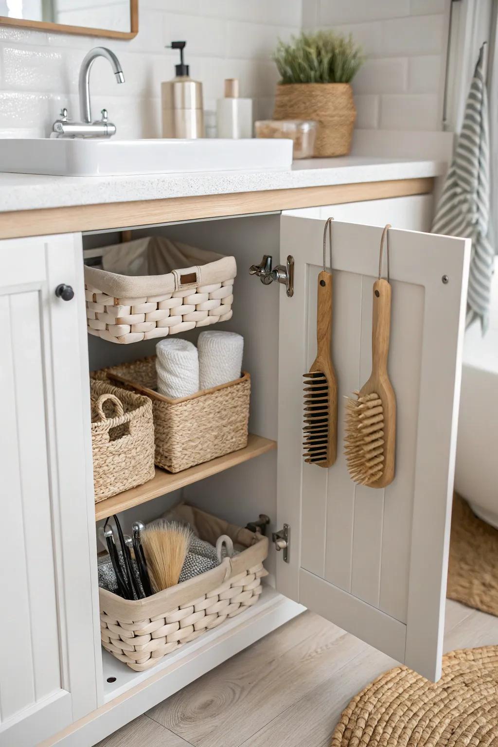 Elevate your bathroom storage with chic door organizers that blend minimalist design and boho charm.
