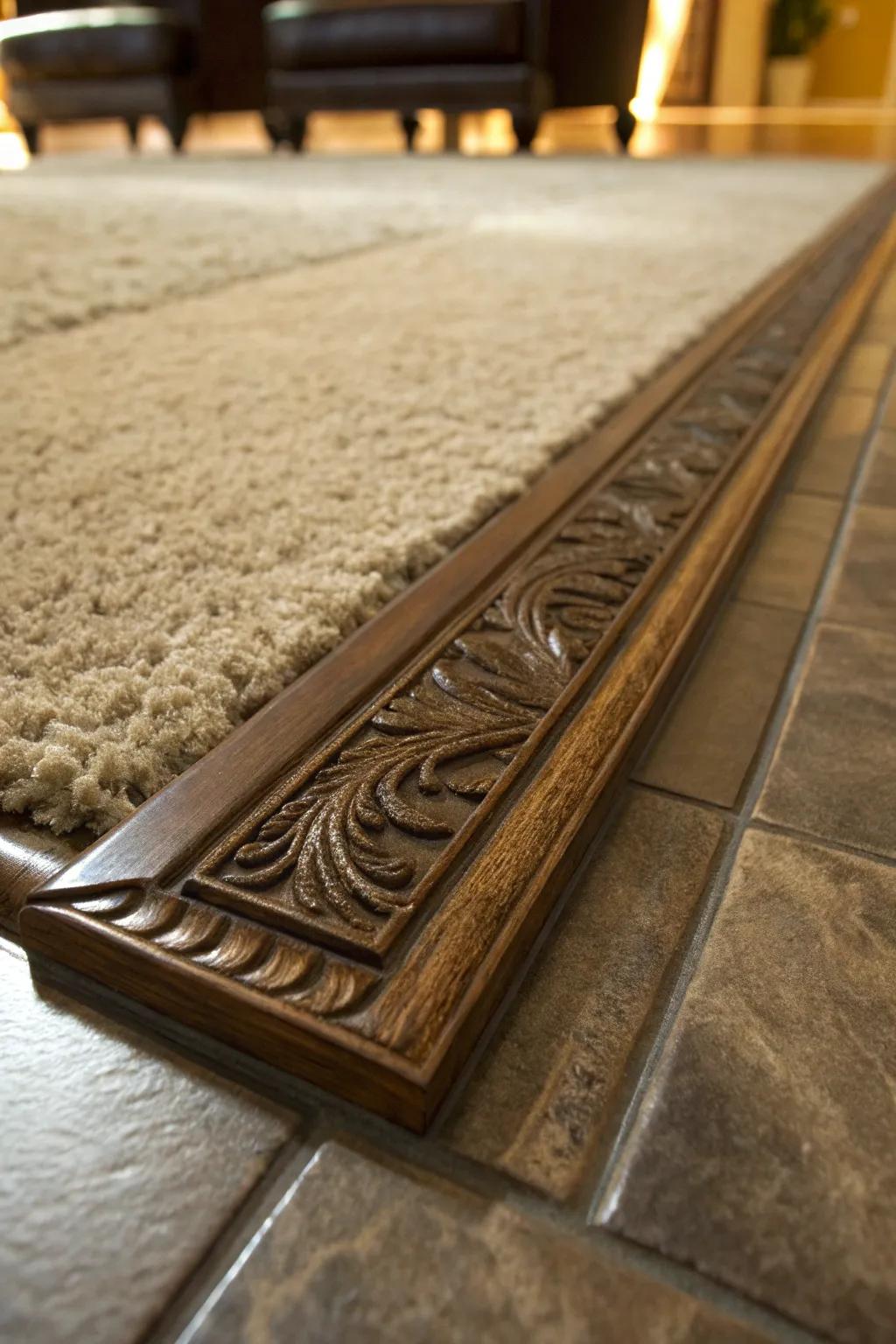 Elevate your space with a masterfully crafted carpet to tile reducer that seamlessly blends style and function.