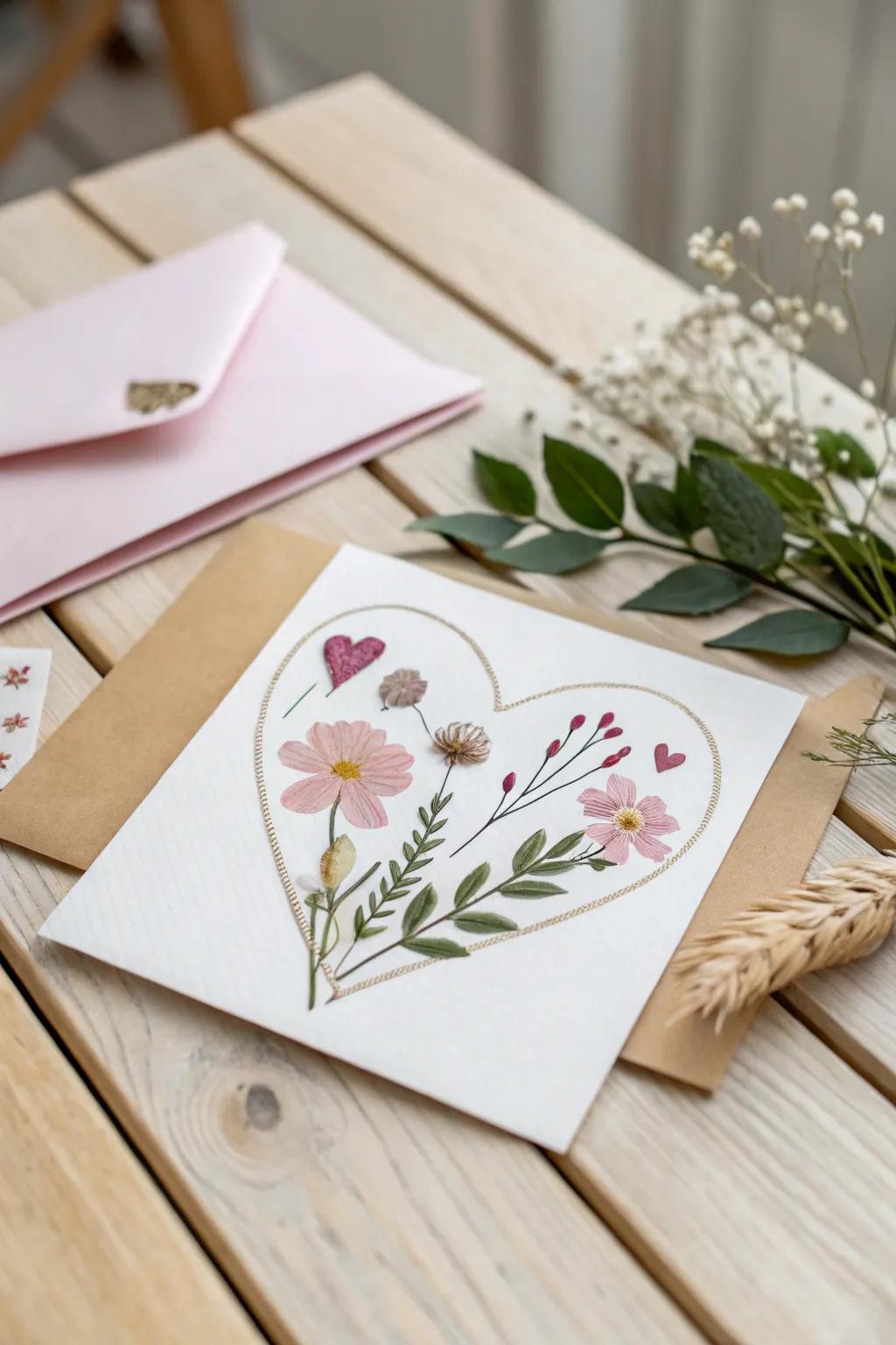Embrace the beauty of nature with these handcrafted Valentine's Day cards, perfect for a touch of minimalist elegance.
