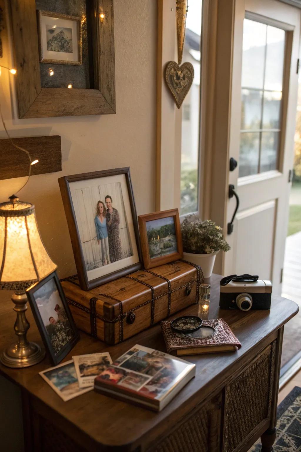 A personalized vignette with family photos.
