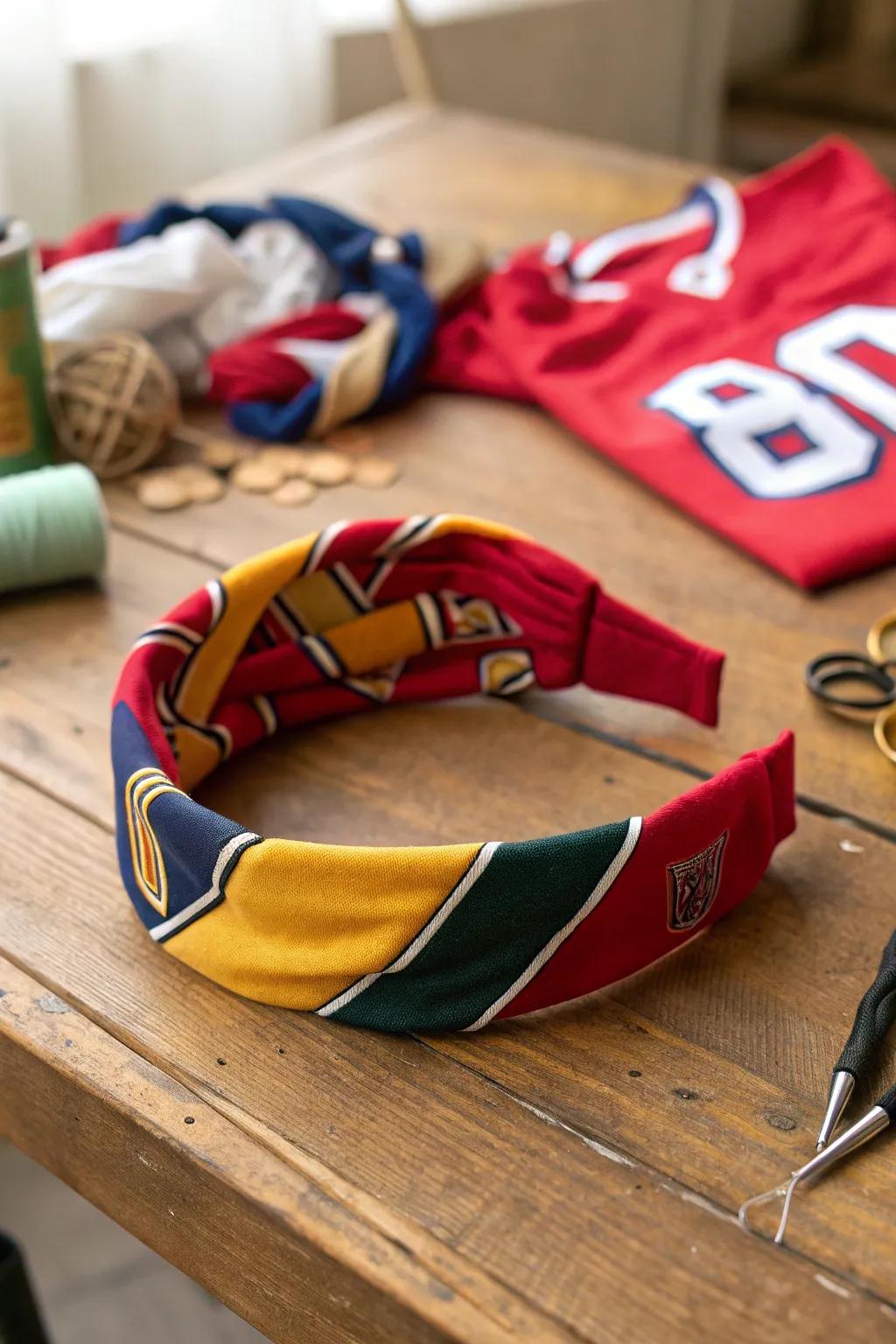 Craft your legacy: Transform old jerseys into stylish headbands.
