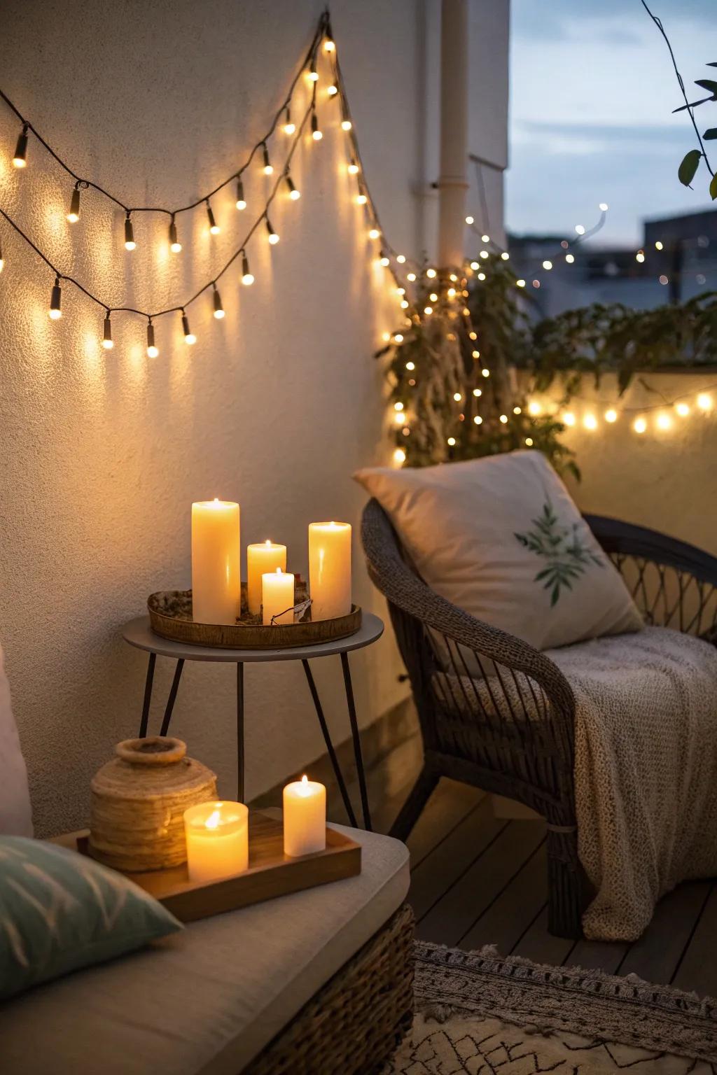 Set the mood with ambient lighting for a cozy winter feel.