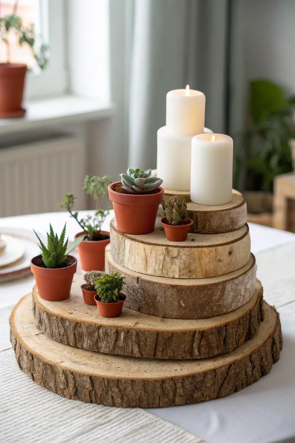 Create an eco-friendly centerpiece with natural beauty and minimalist charm.