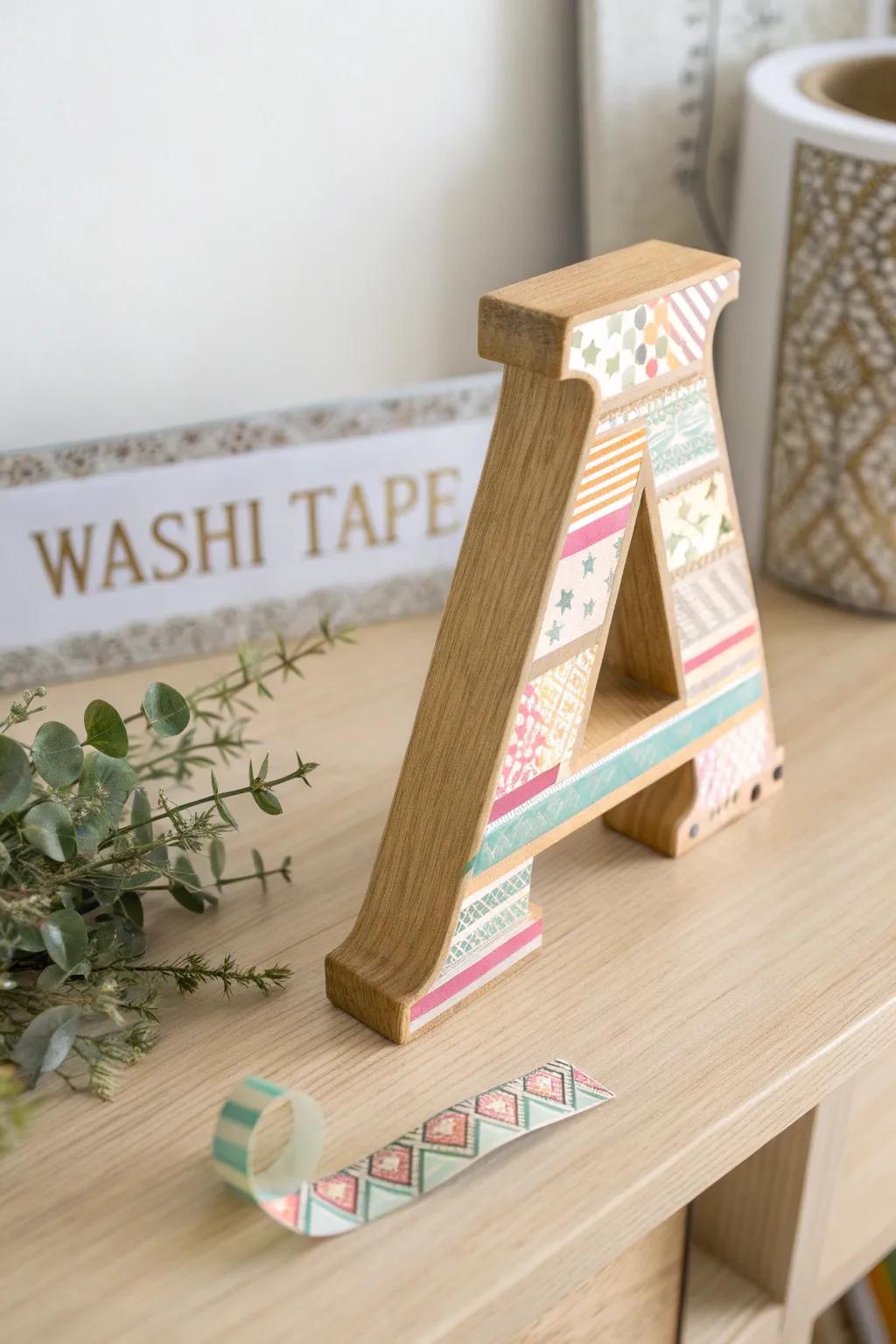 Transform simple wooden letters with a splash of washi tape magic—perfect for a seasonal refresh!