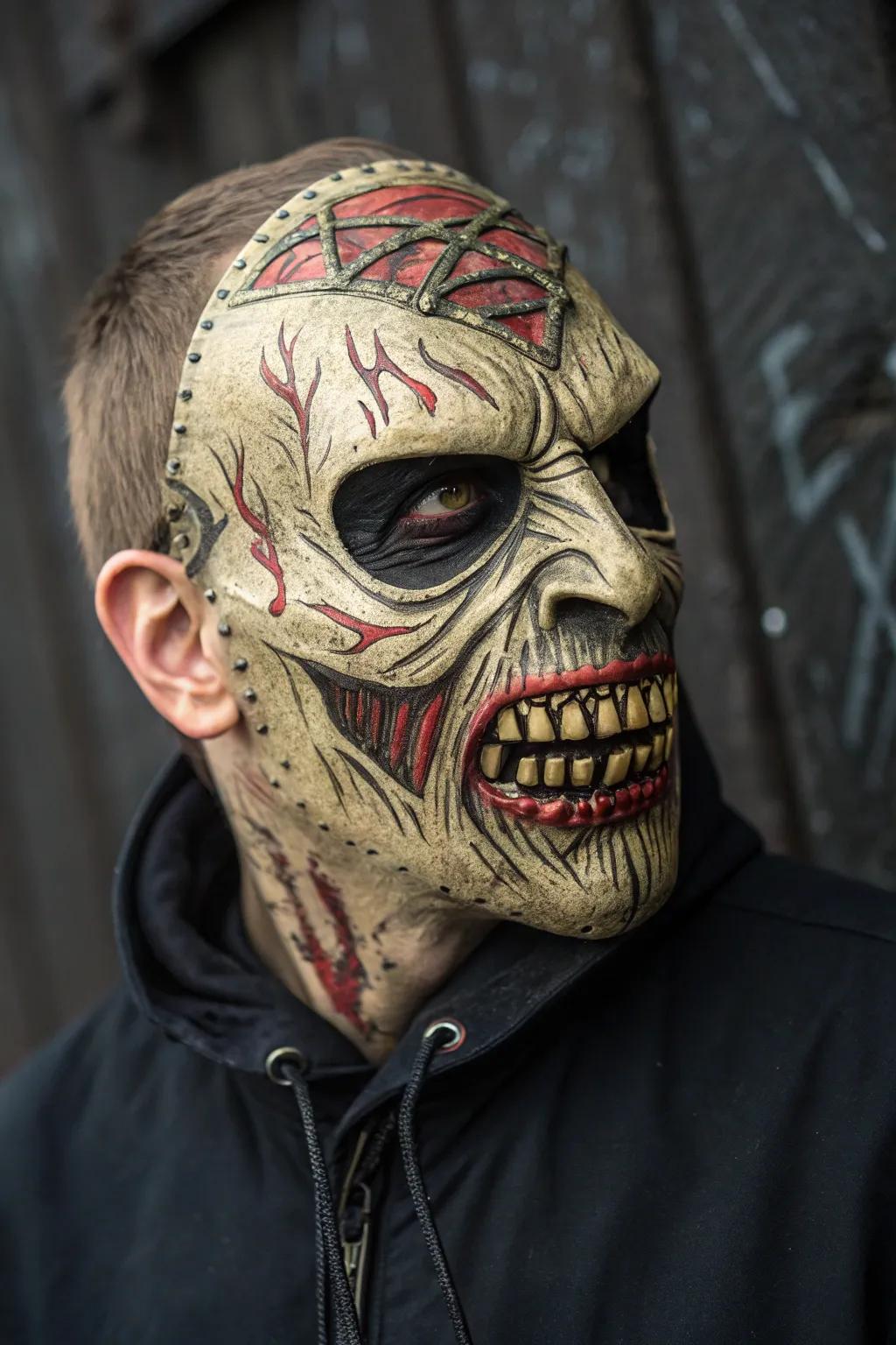 Unleash your inner zombie with these handcrafted face masks—where safety meets spooky style!
