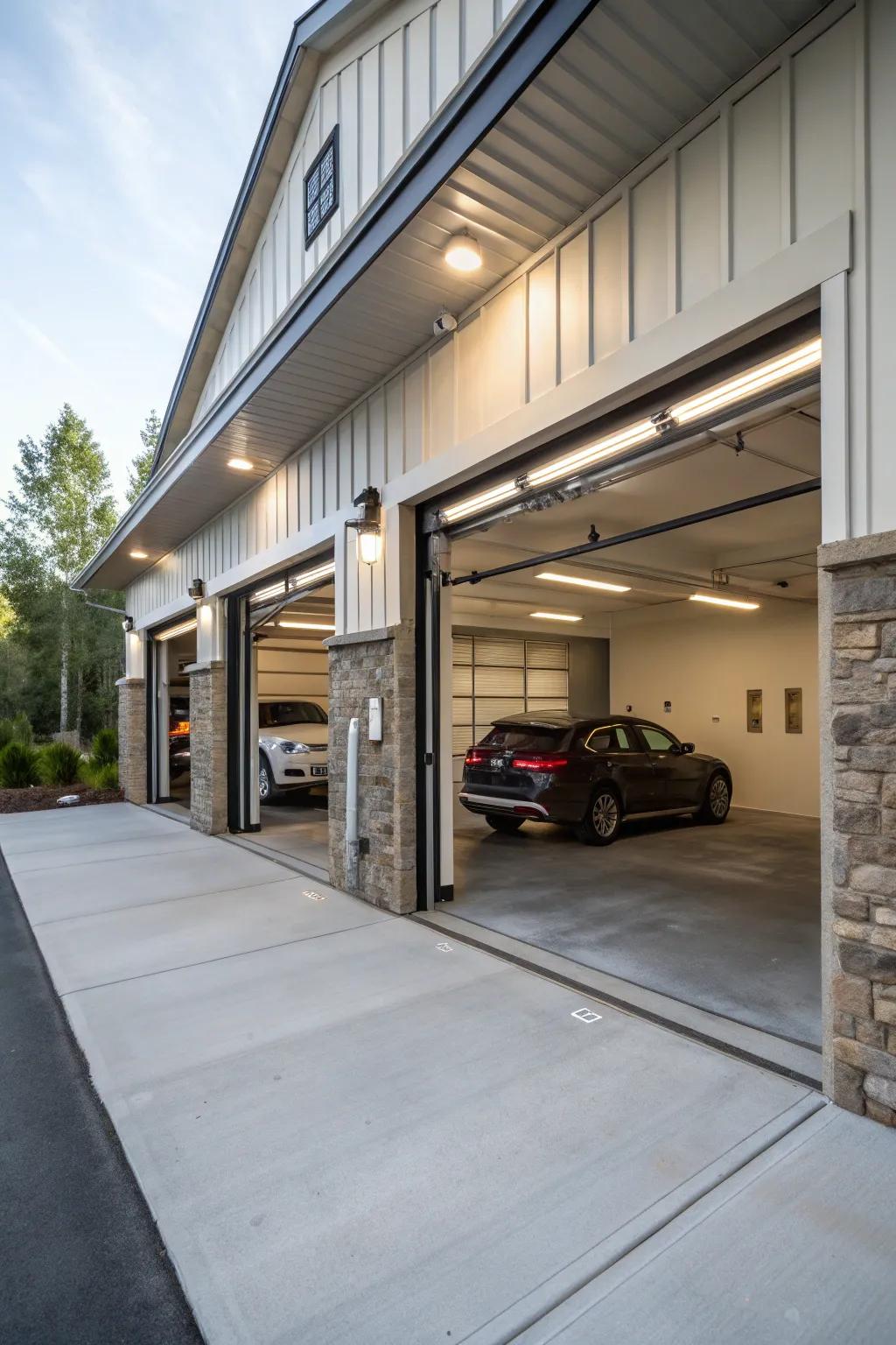 Drive-thru bays offer unmatched convenience in garage design.