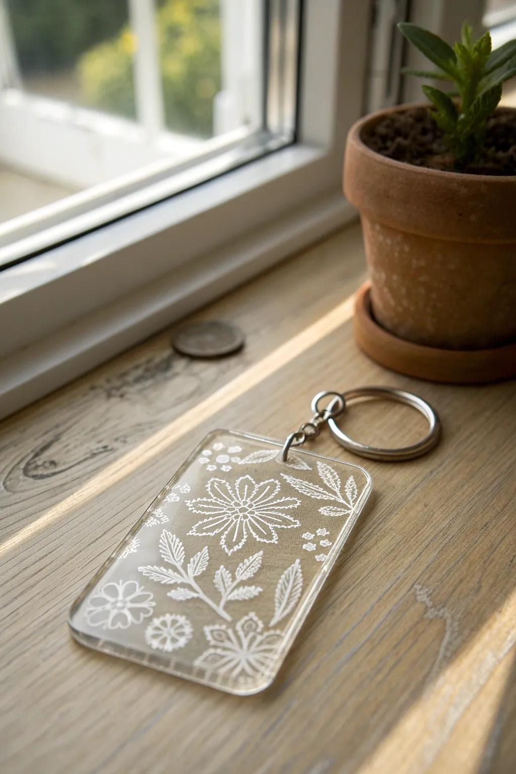 Embrace nature's elegance with a handcrafted floral keychain that brings a breath of fresh air to your everyday essentials.