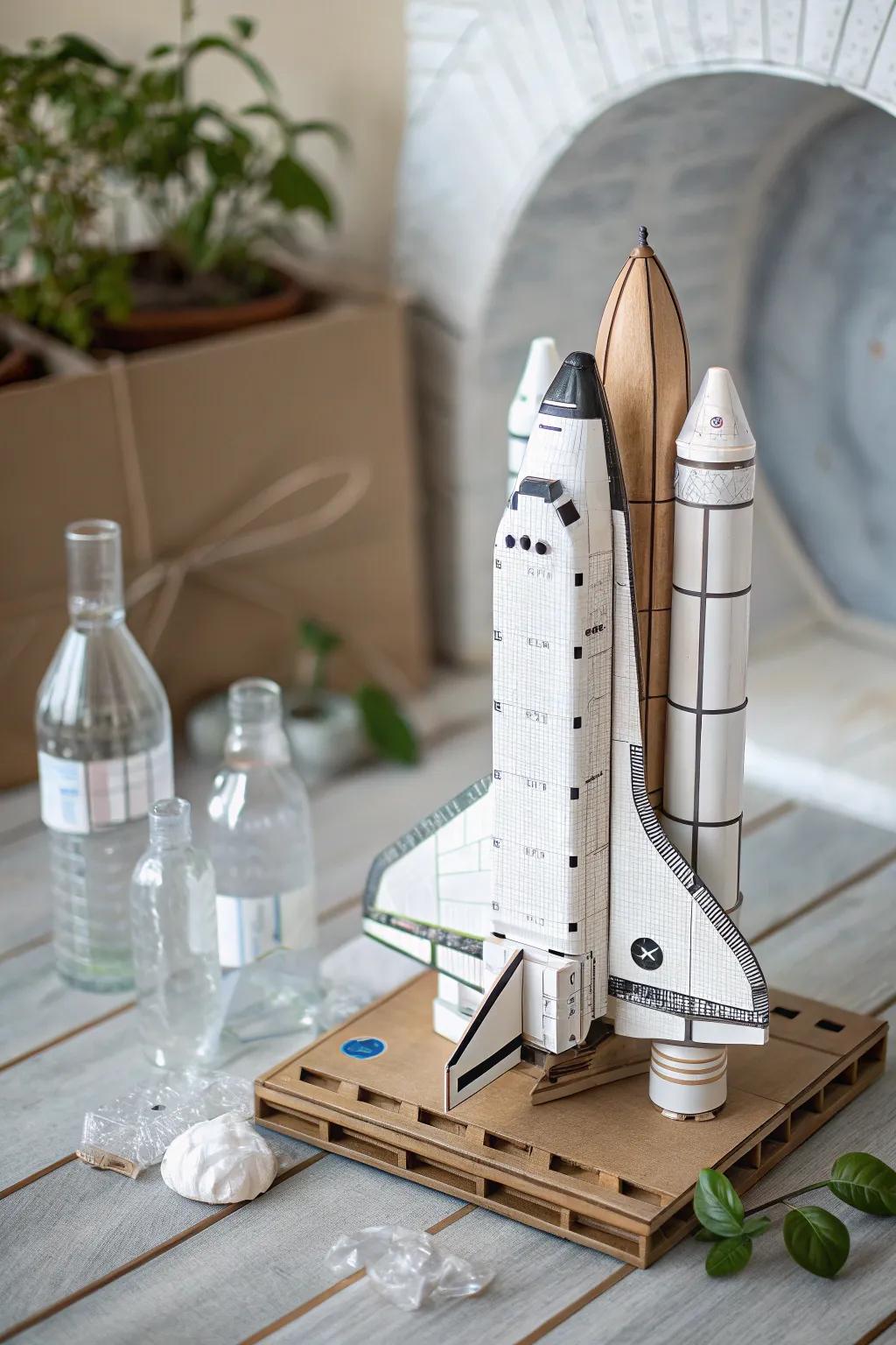 Upcycle your creativity: Transform everyday materials into an extraordinary spaceship masterpiece.