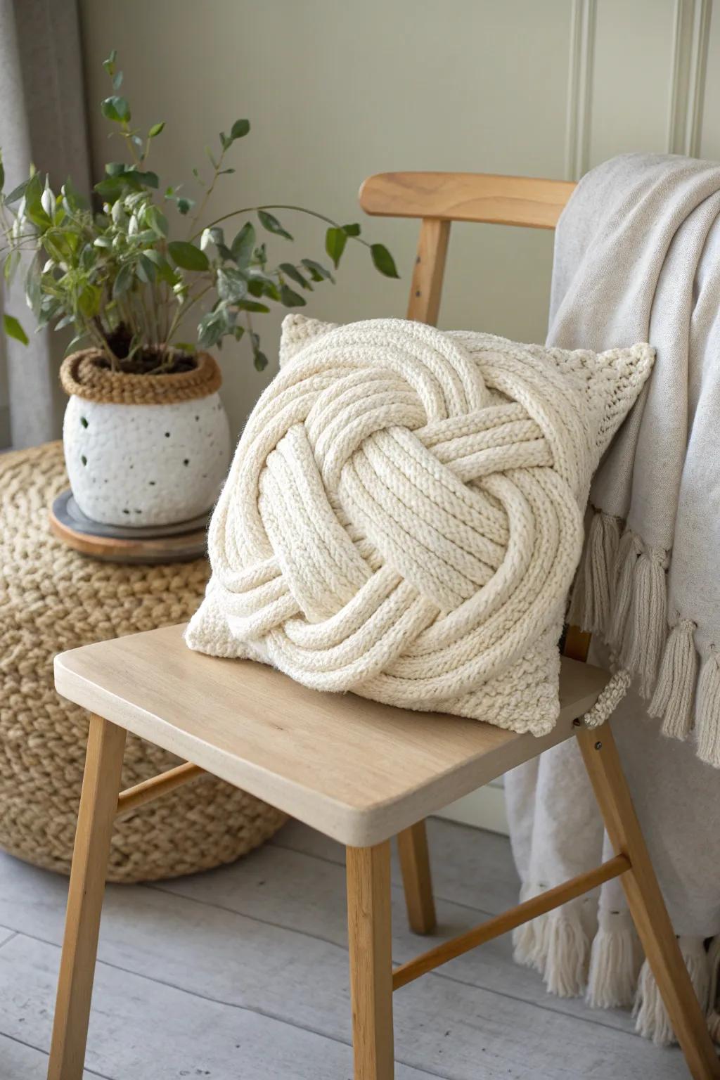 Celebrate your intertwined destinies with a handcrafted love knot pillow, adding a touch of elegance to any space.
